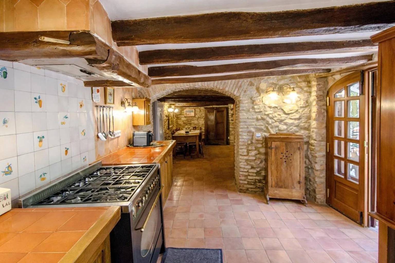 Kitchen or kitchenette in Catalunya Casas Unique sanctuary with extra large pool!