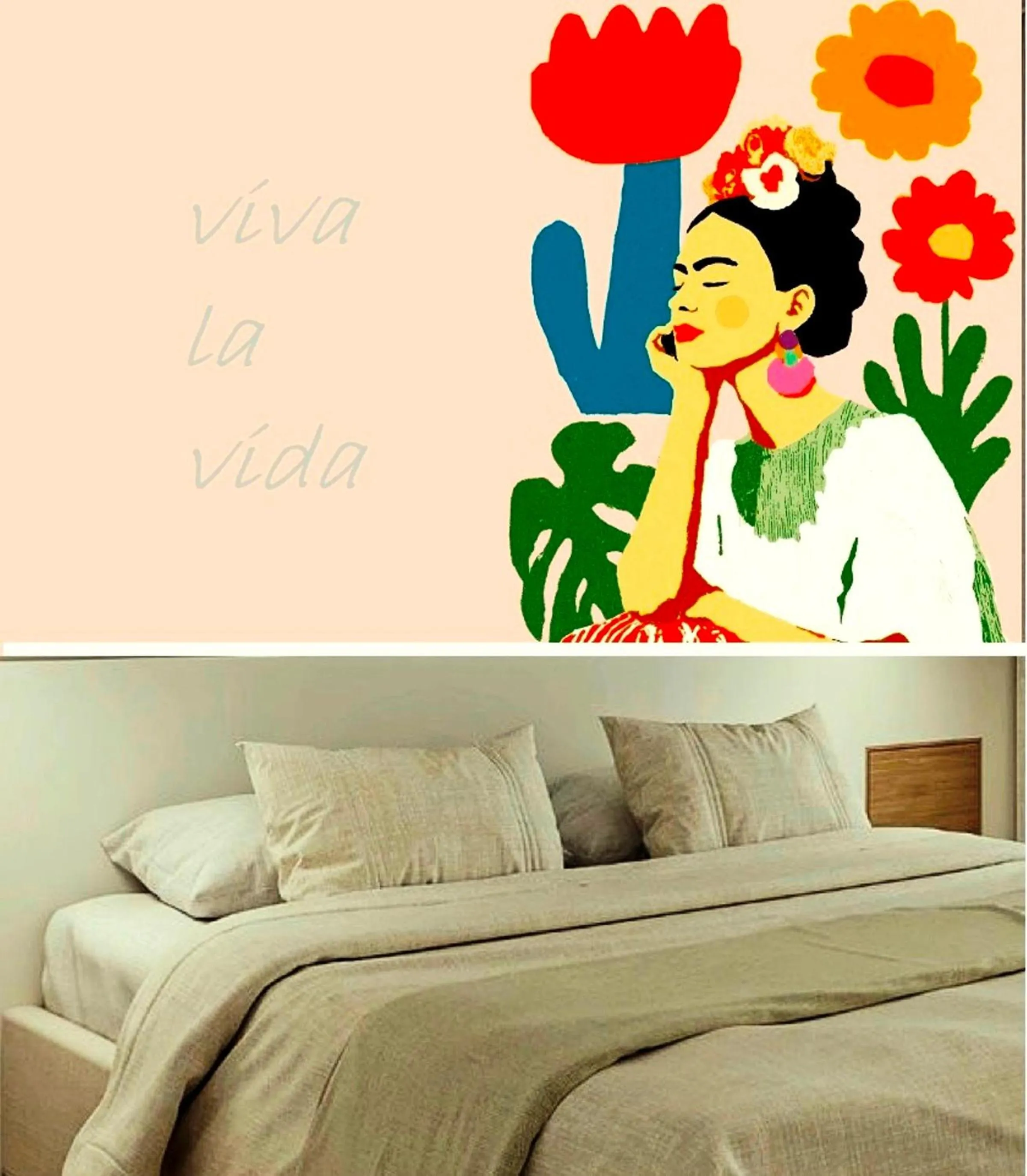 Bed in Tree of Life Art Hotel