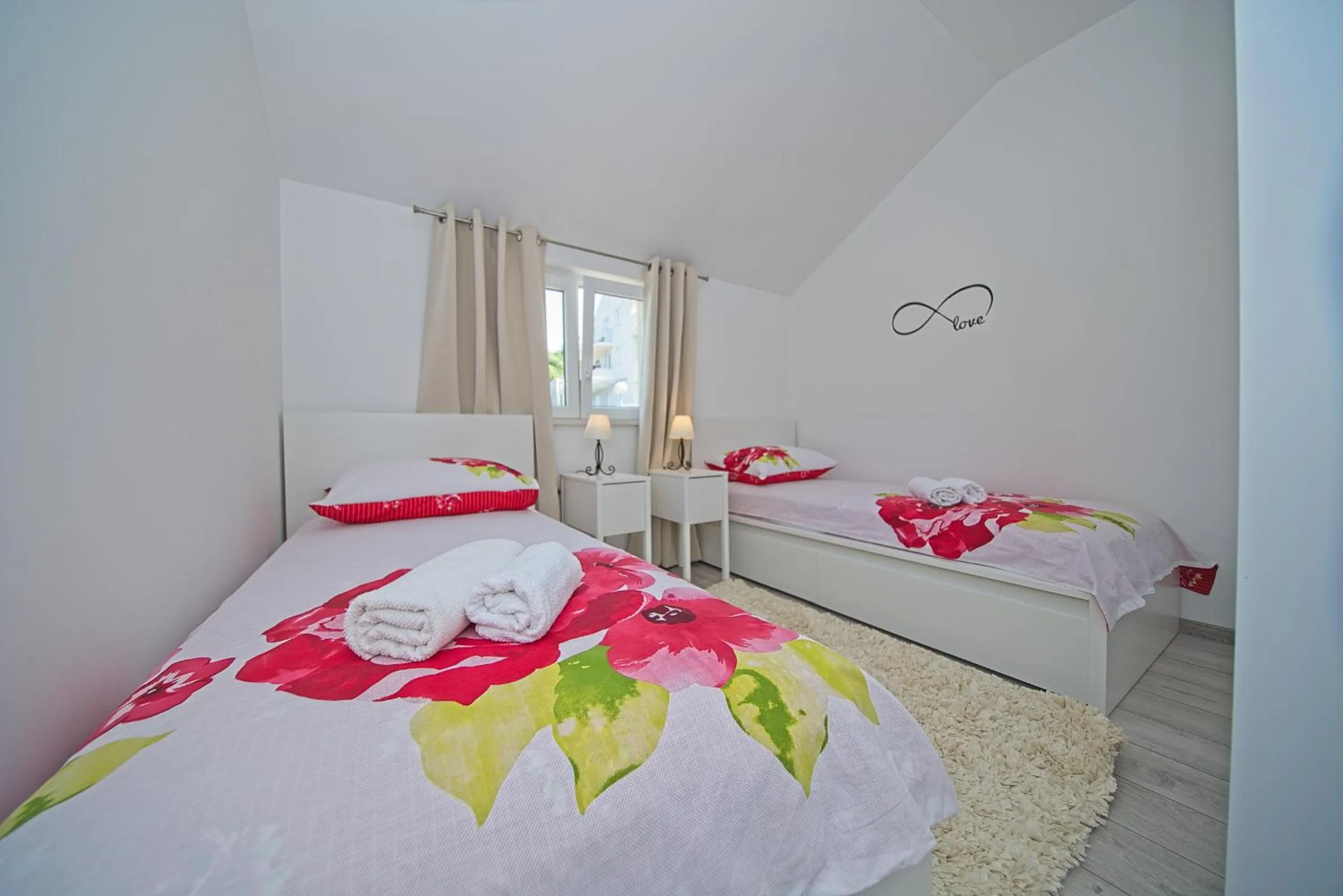 Bedroom, Bed in Apartment Dvina