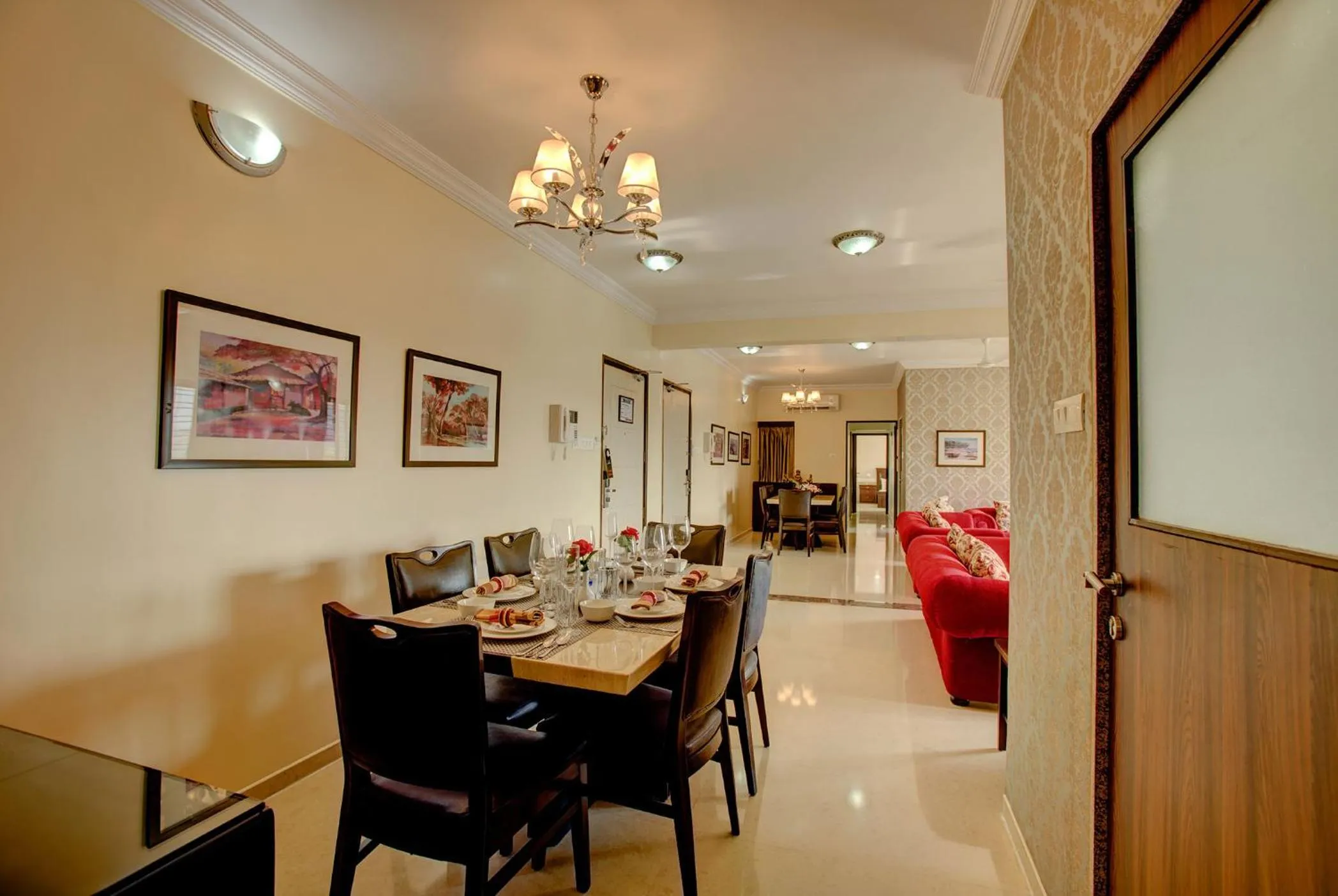 Dining area in Lalco Residency