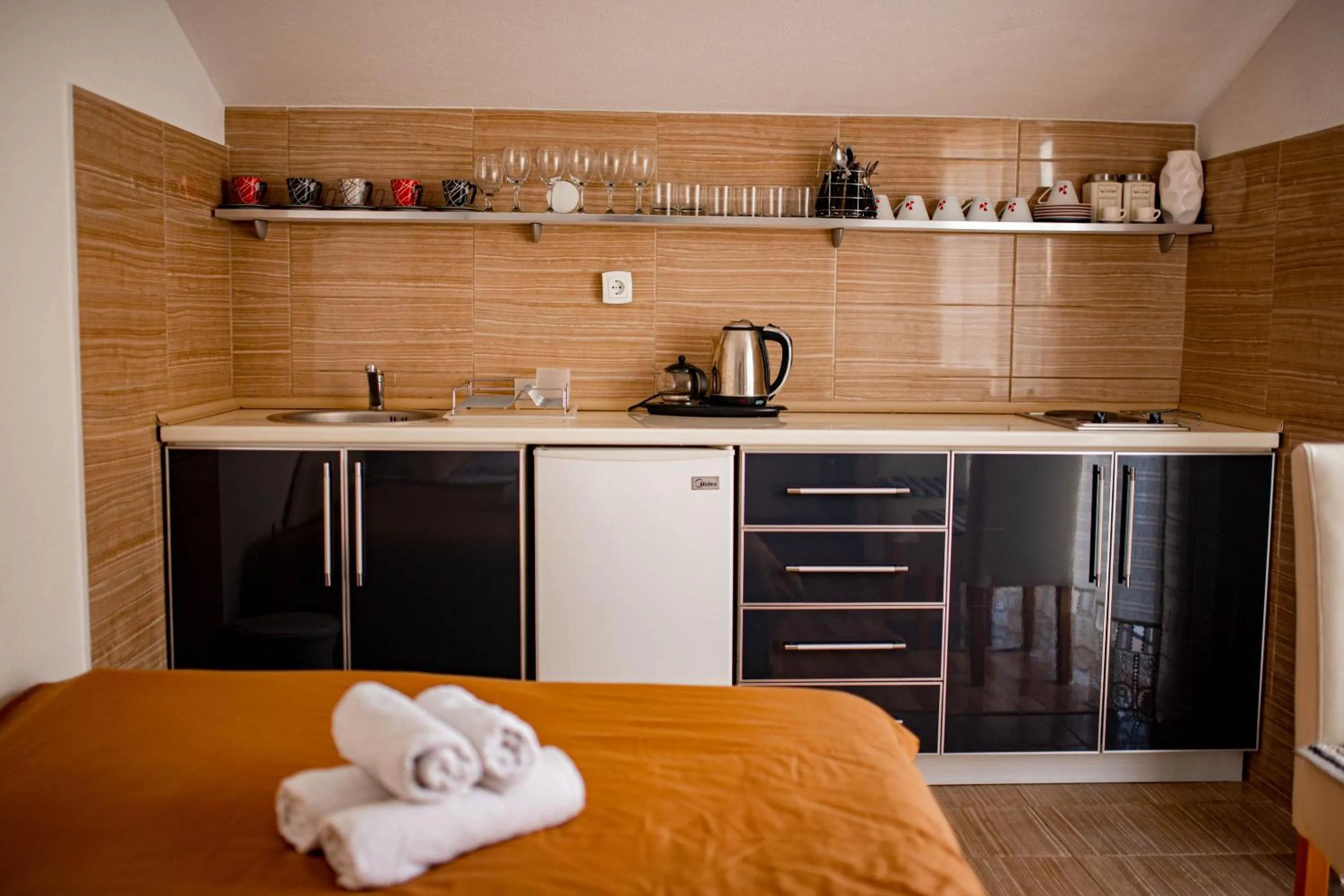 Kitchen or kitchenette, Bed in Apartments Marković