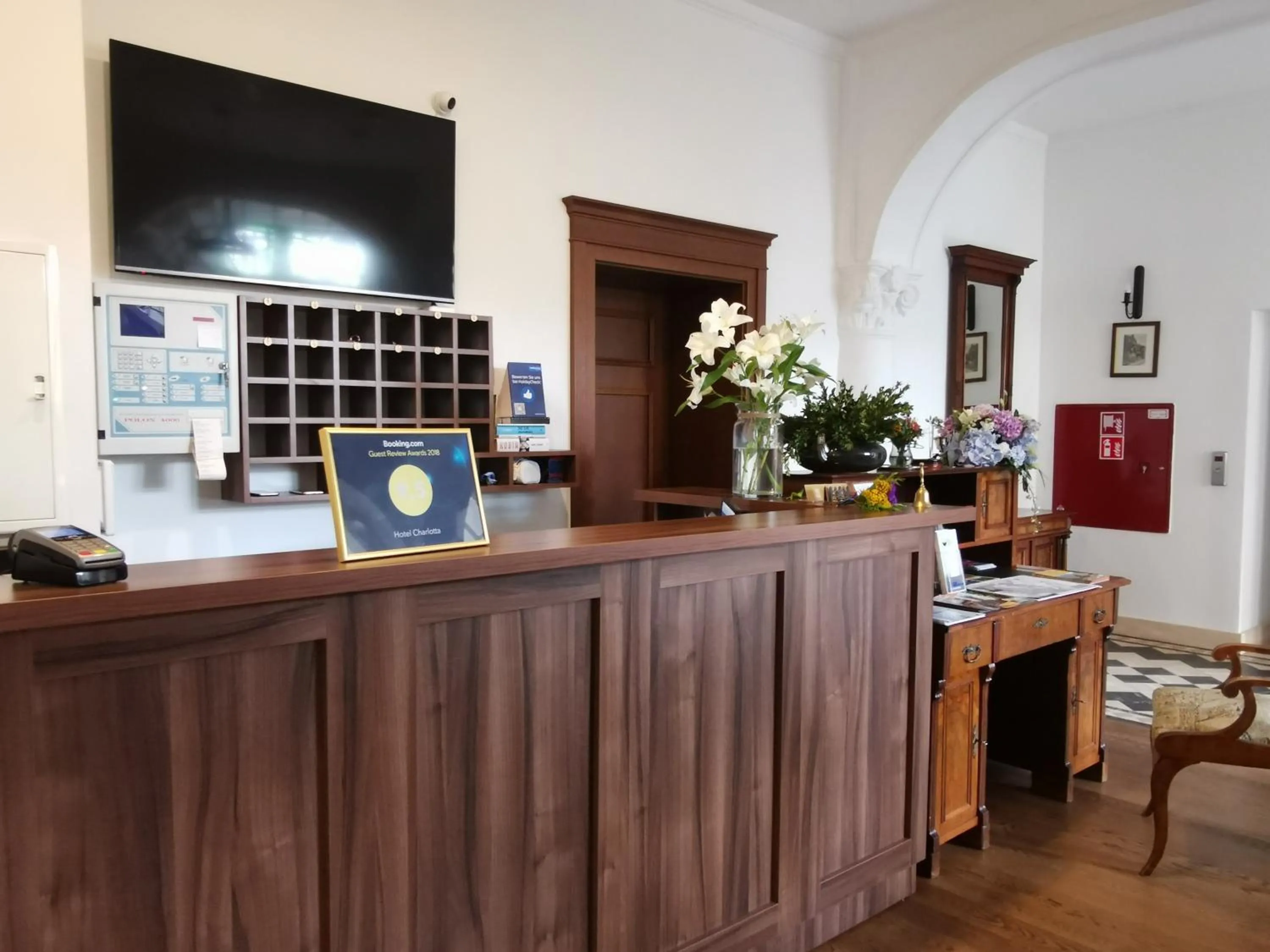 Lobby or reception in Hotel Charlotta