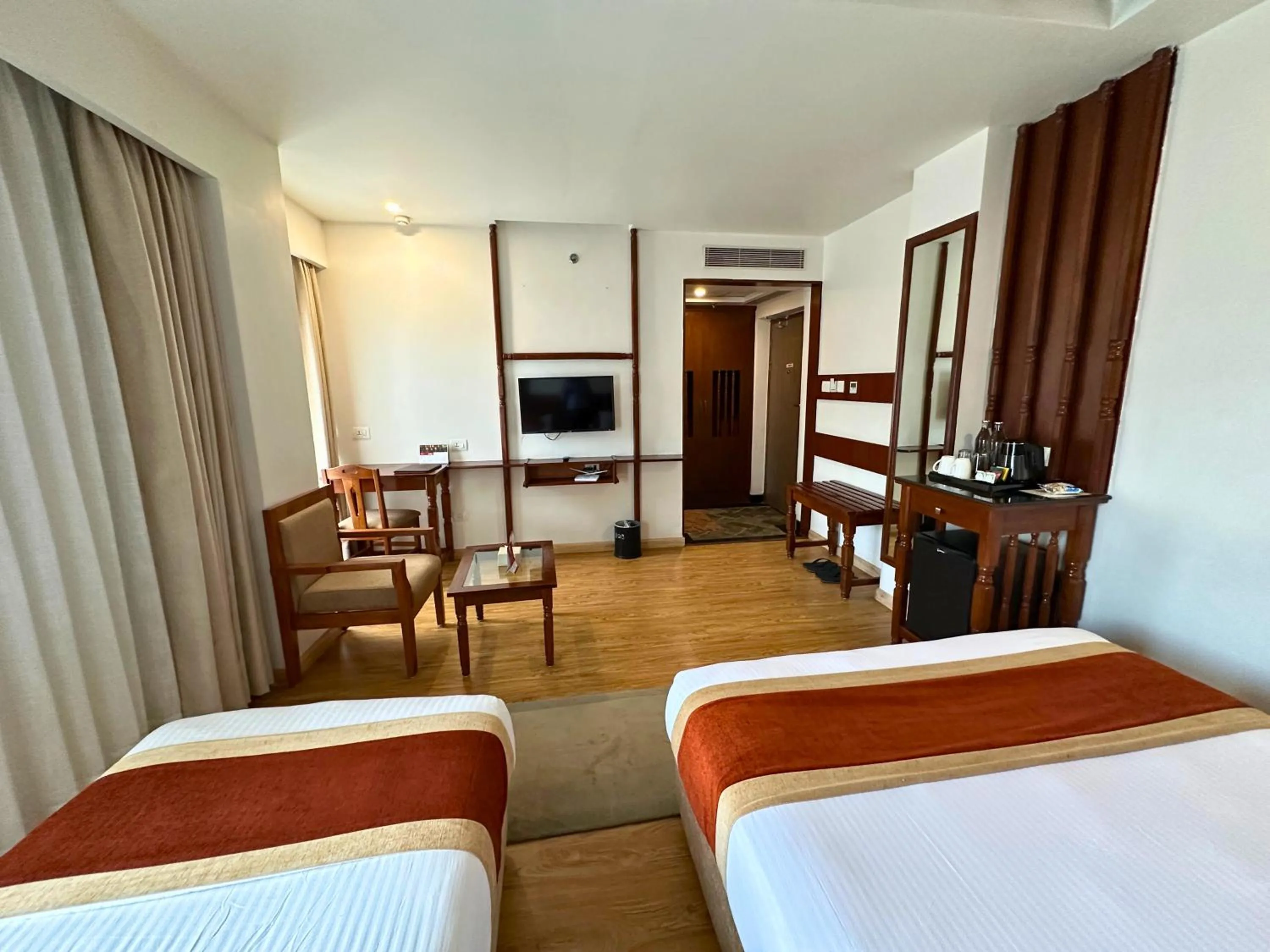 Seating area, Bed in Landmark Pokhara