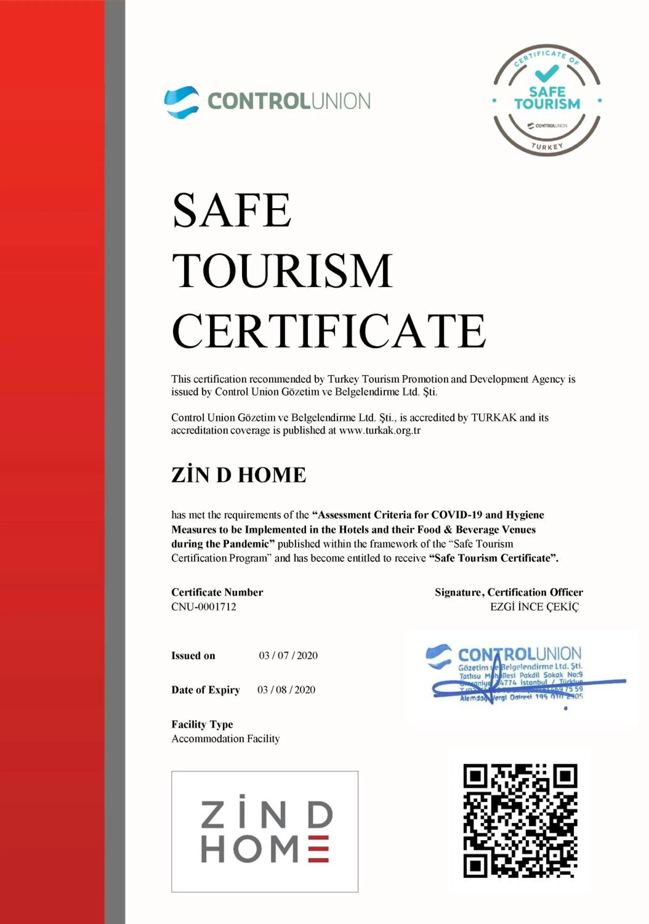Logo/Certificate/Sign in Zin D Home Otel Alemdağ