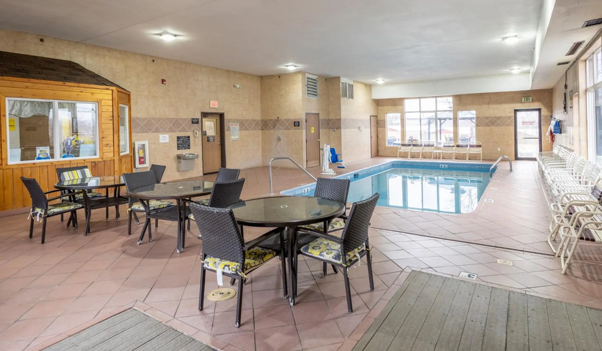 Pool view in Super 8 by Wyndham Big Rapids