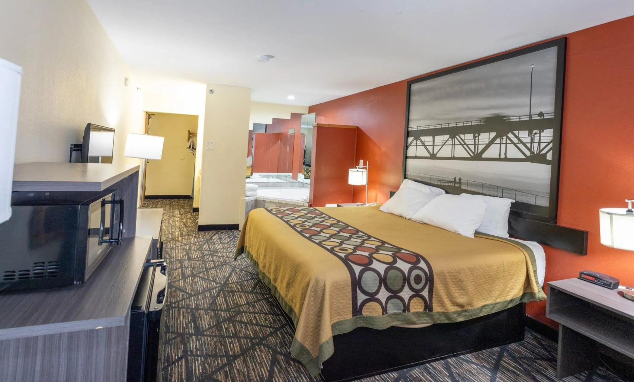 Bed in Super 8 by Wyndham Big Rapids