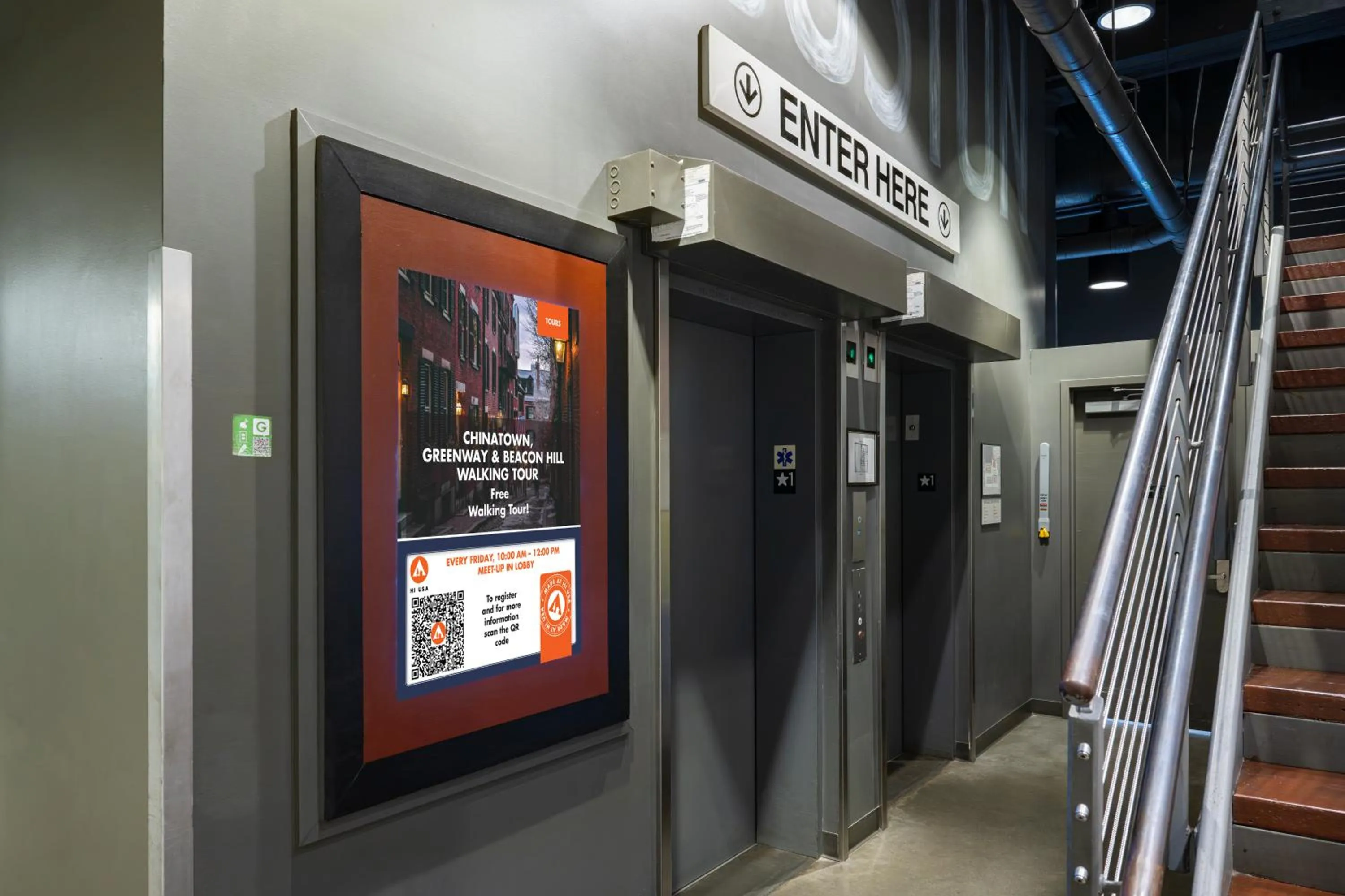 elevator in HI Boston Hostel