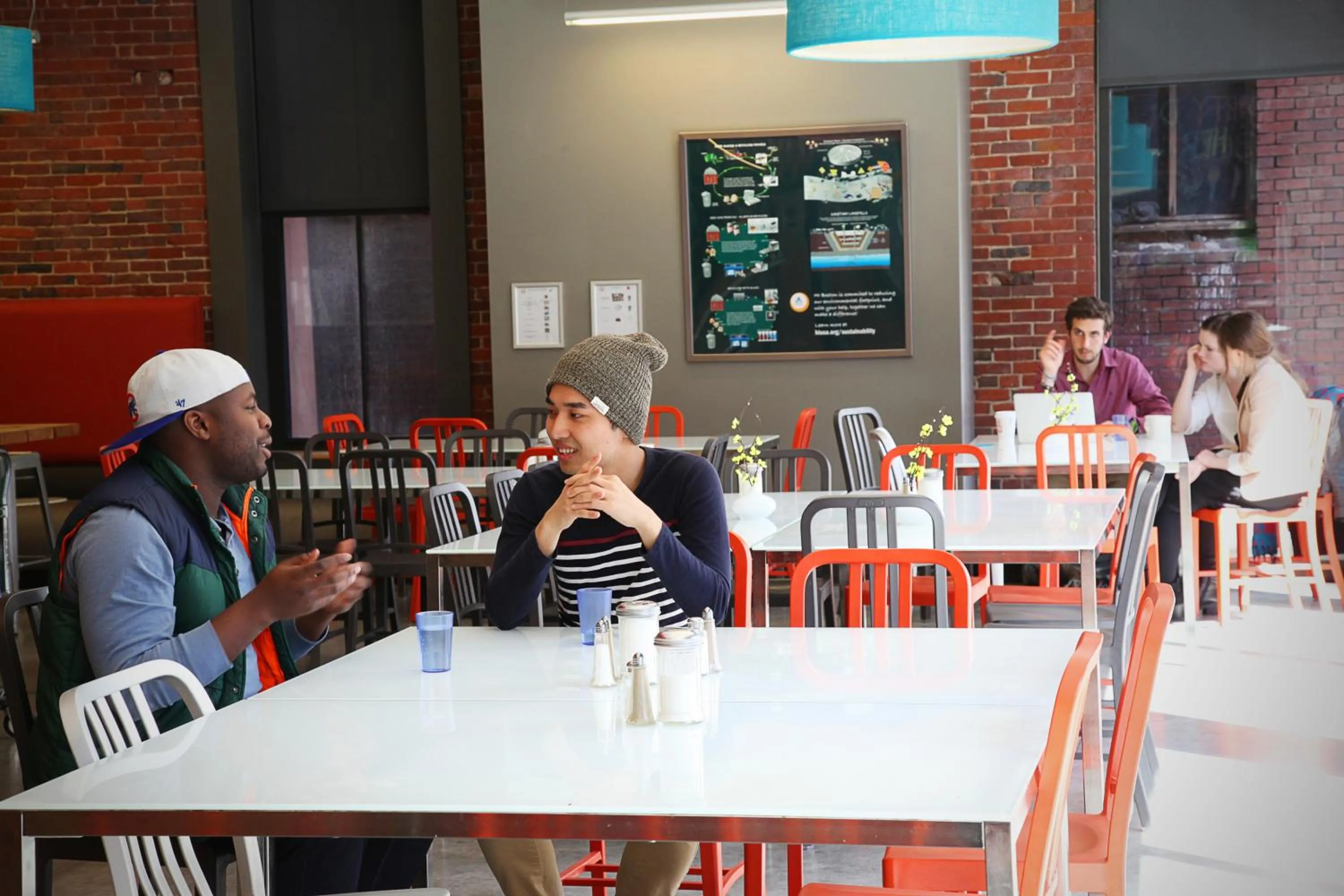 group of guests in HI Boston Hostel