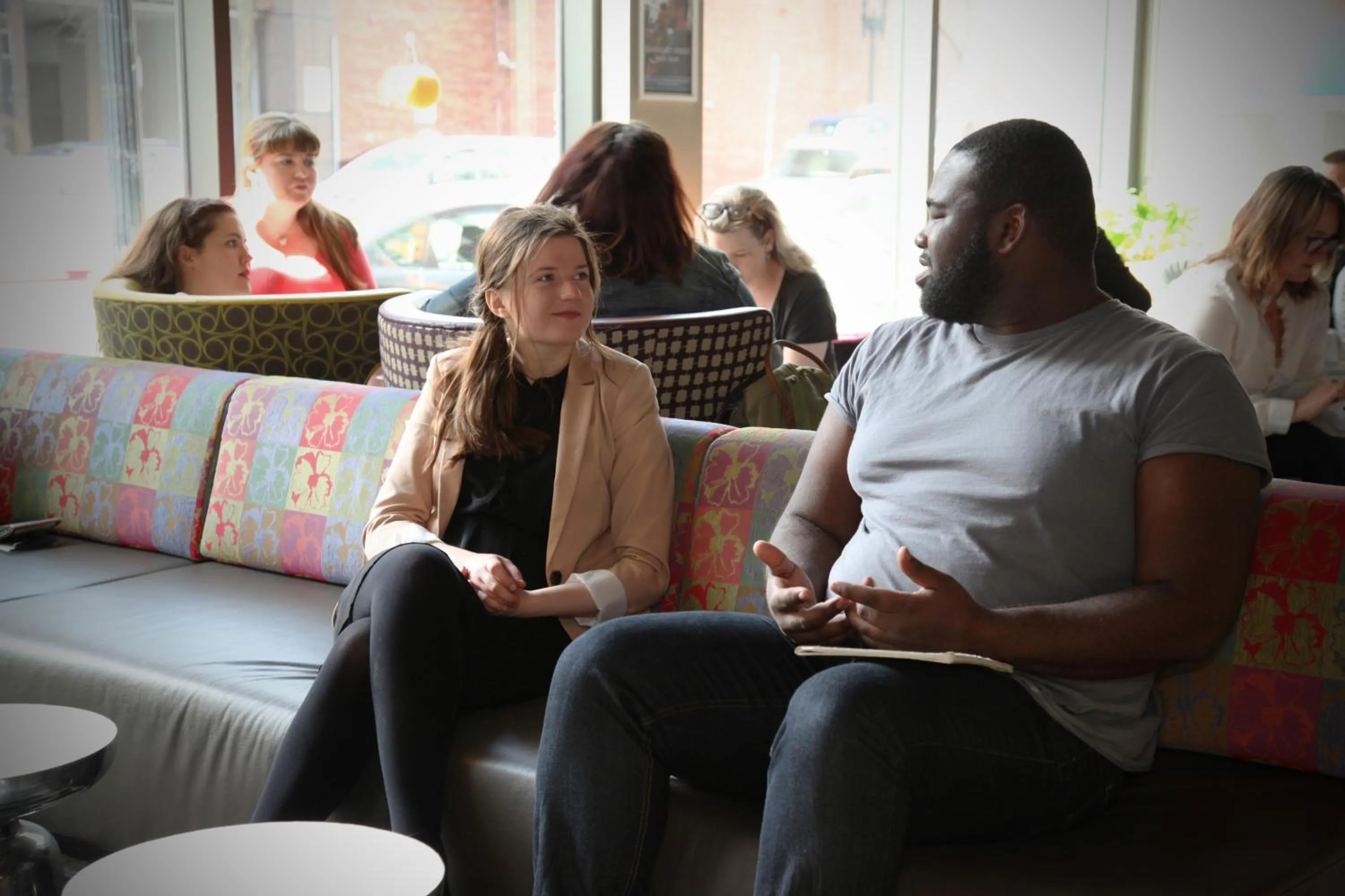 group of guests in HI Boston Hostel