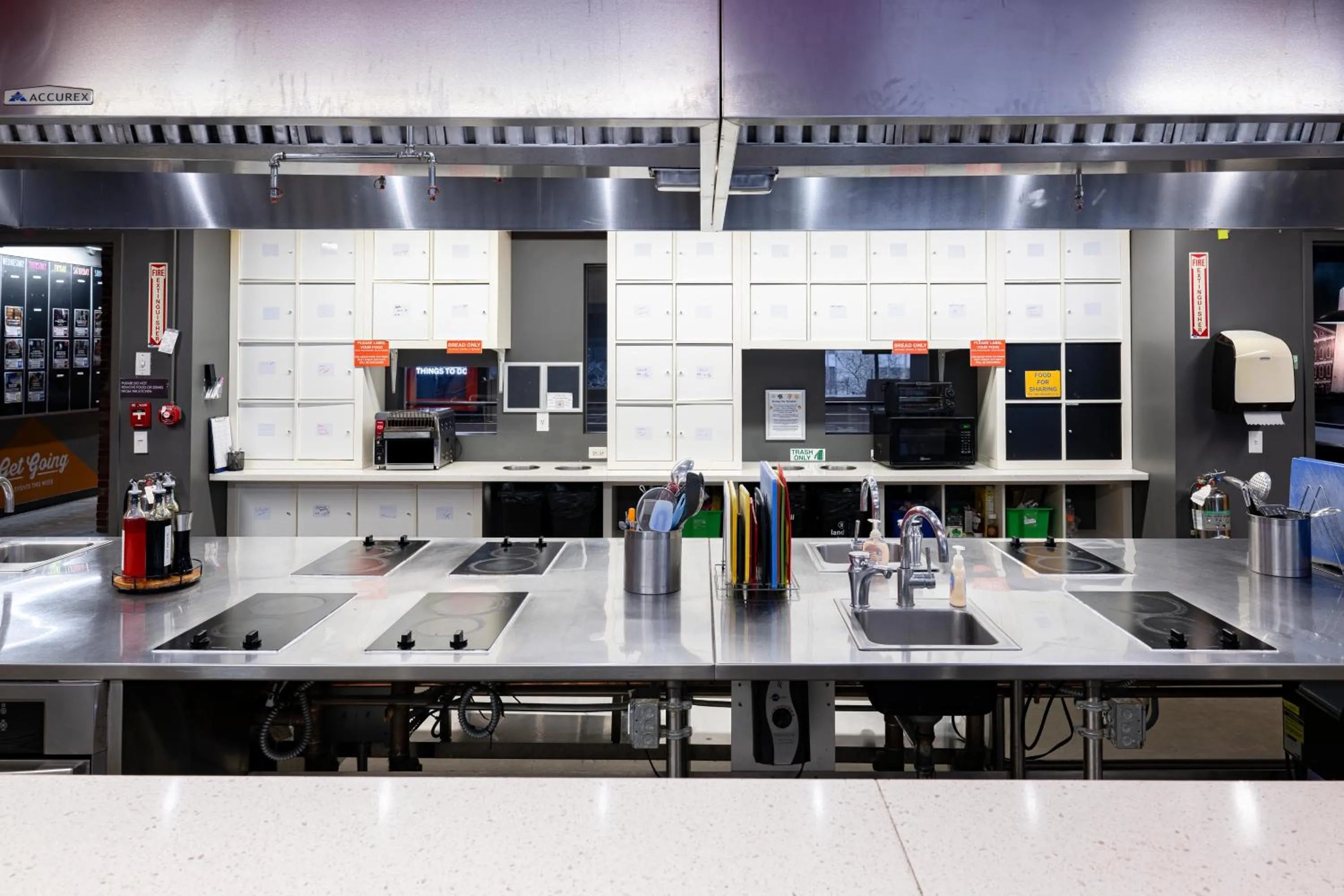 kitchen in HI Boston Hostel