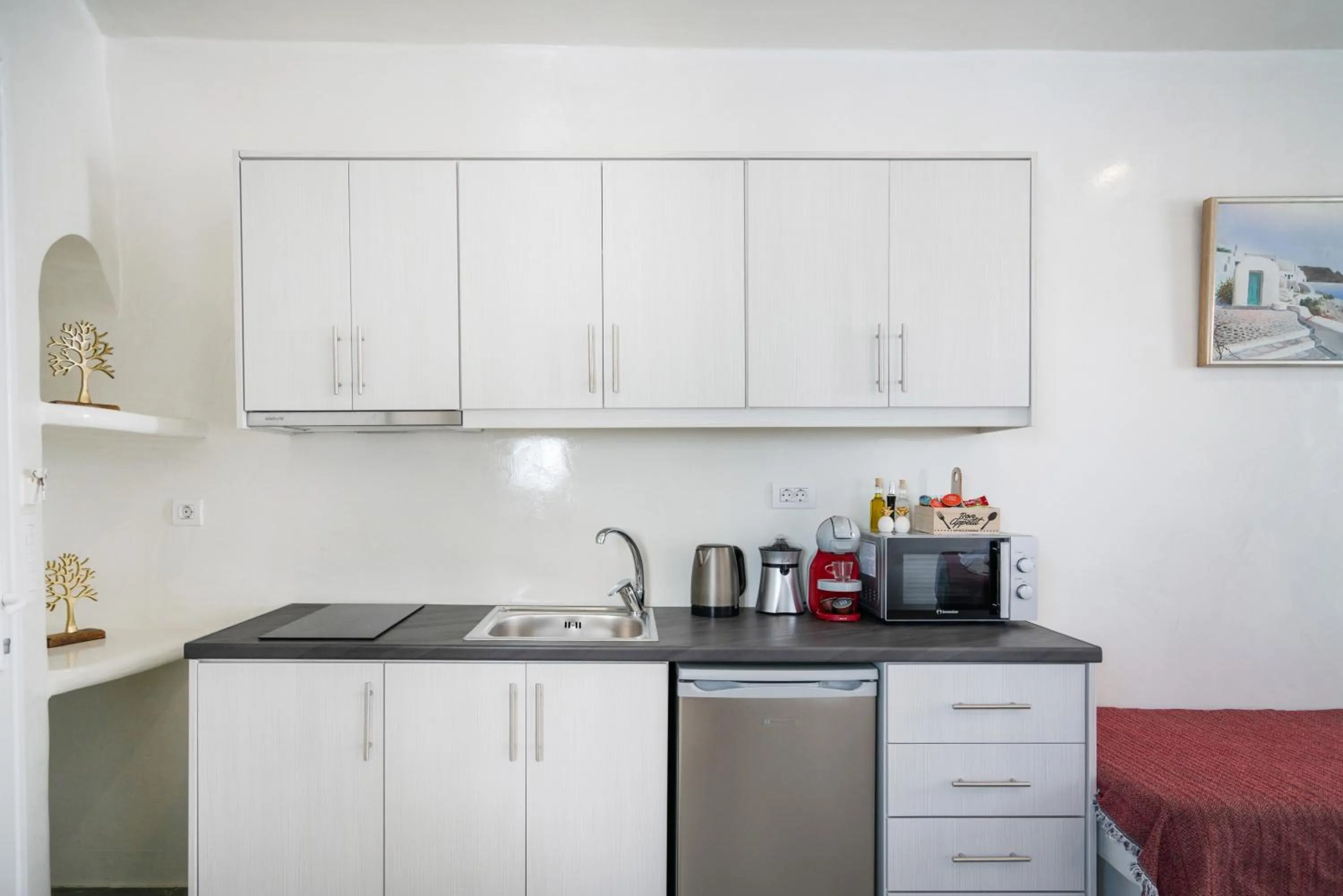 kitchen in The Muses of Santorini Private Jacuzzi Suites