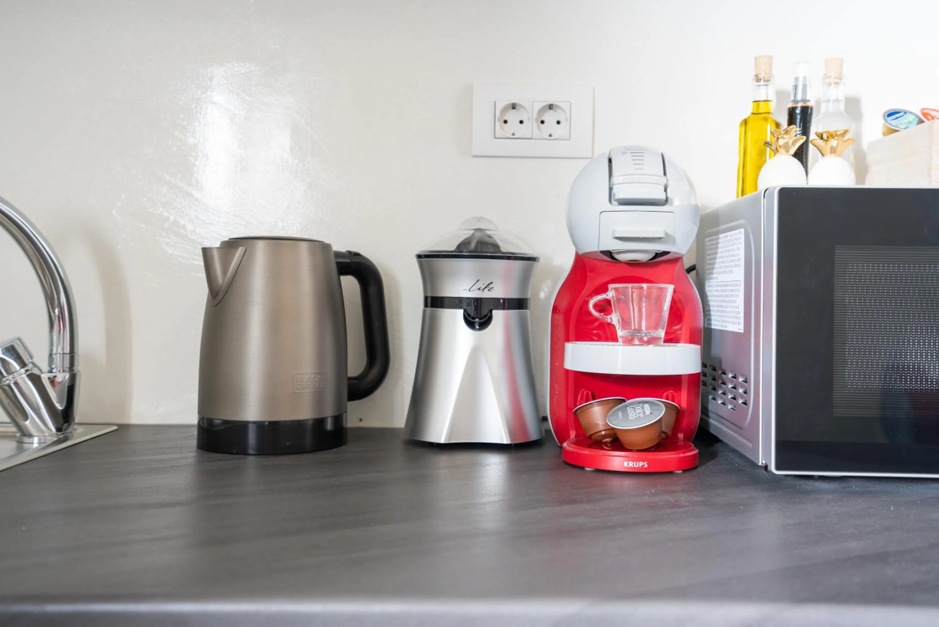 kitchen in The Muses of Santorini Private Jacuzzi Suites