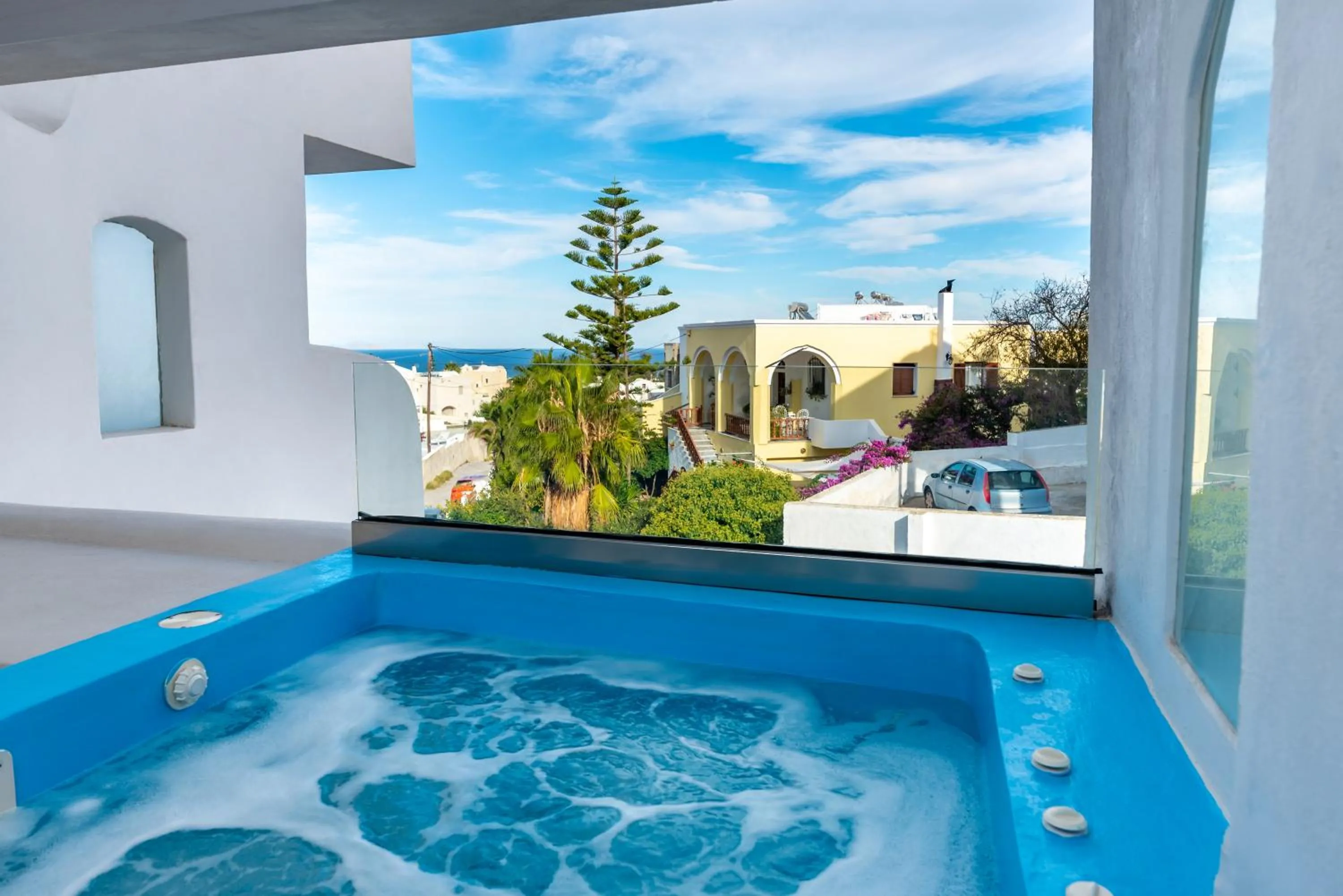 Balcony/Terrace in The Muses of Santorini Private Jacuzzi Suites
