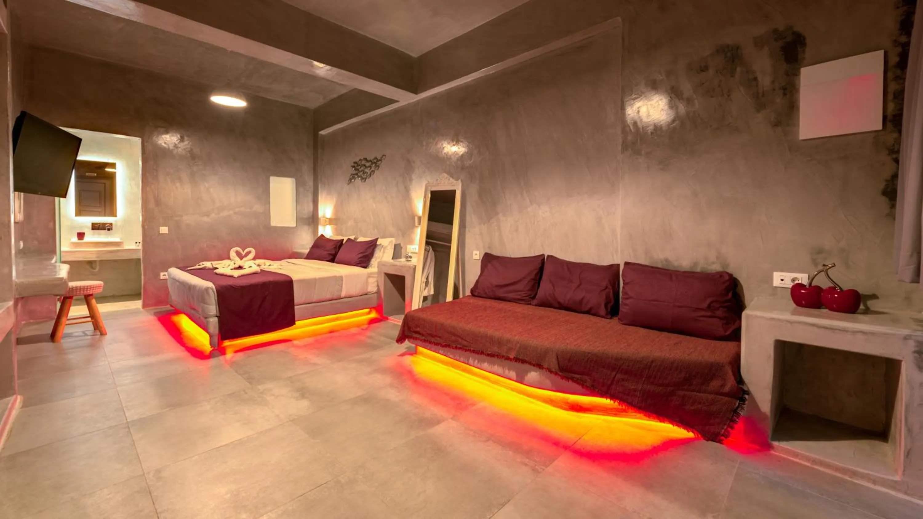 Photo of the whole room in The Muses of Santorini Private Jacuzzi Suites