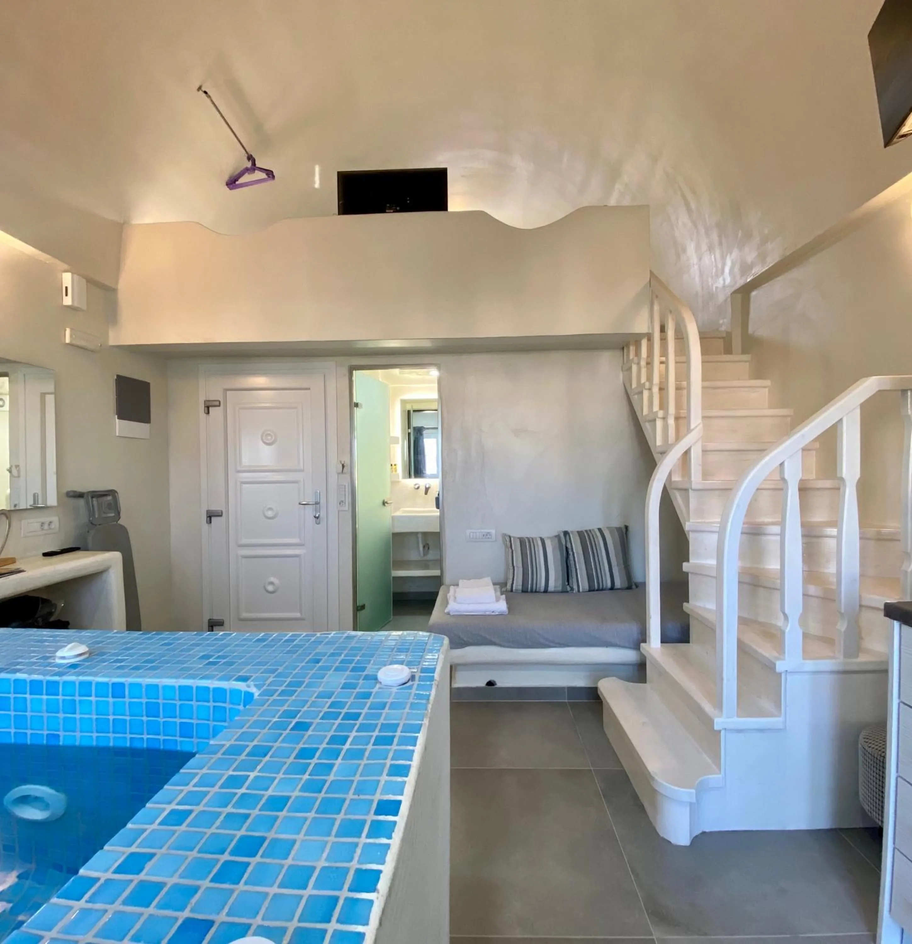Kitchen or kitchenette in The Muses of Santorini Private Jacuzzi Suites