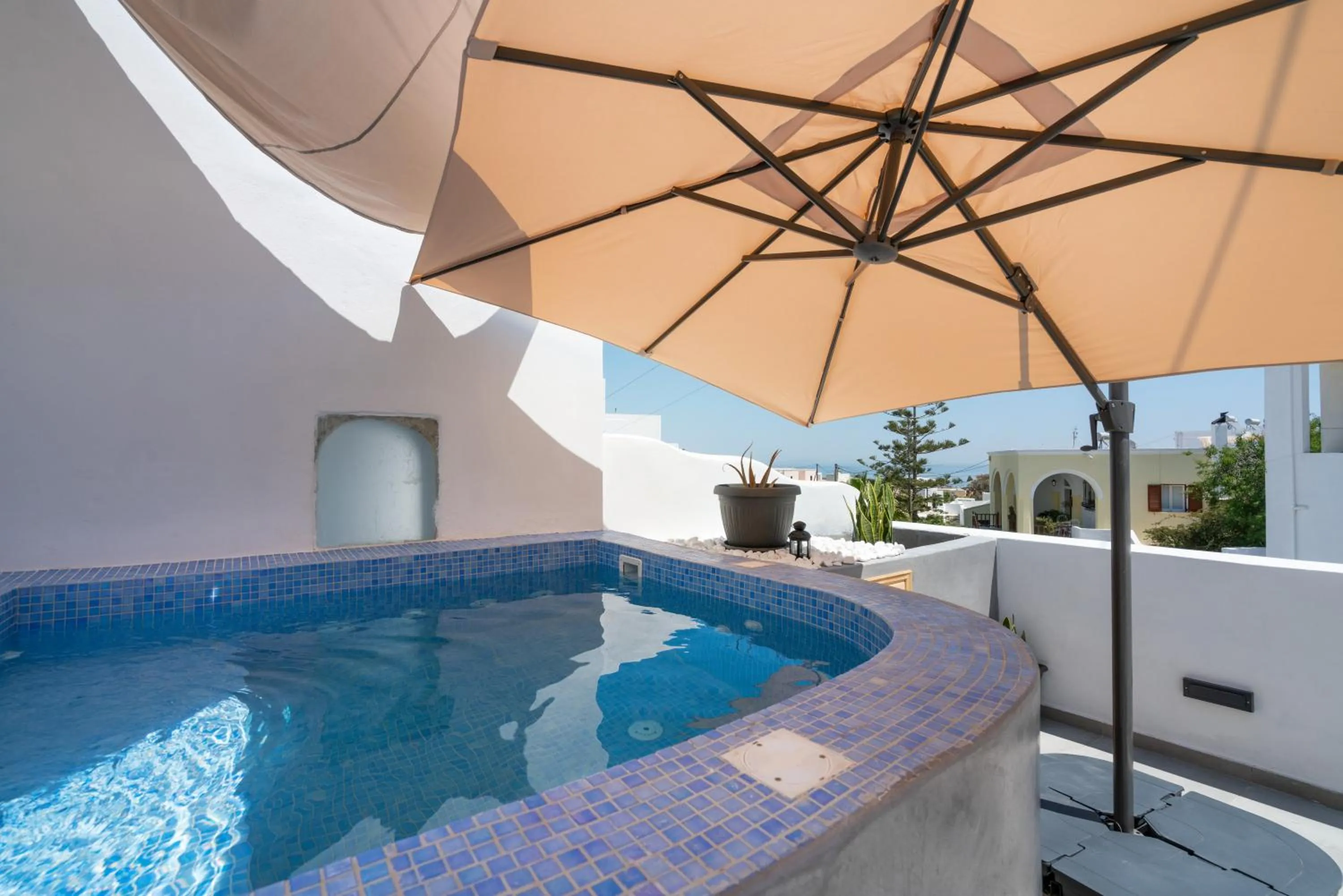 Hot Tub in The Muses of Santorini Private Jacuzzi Suites