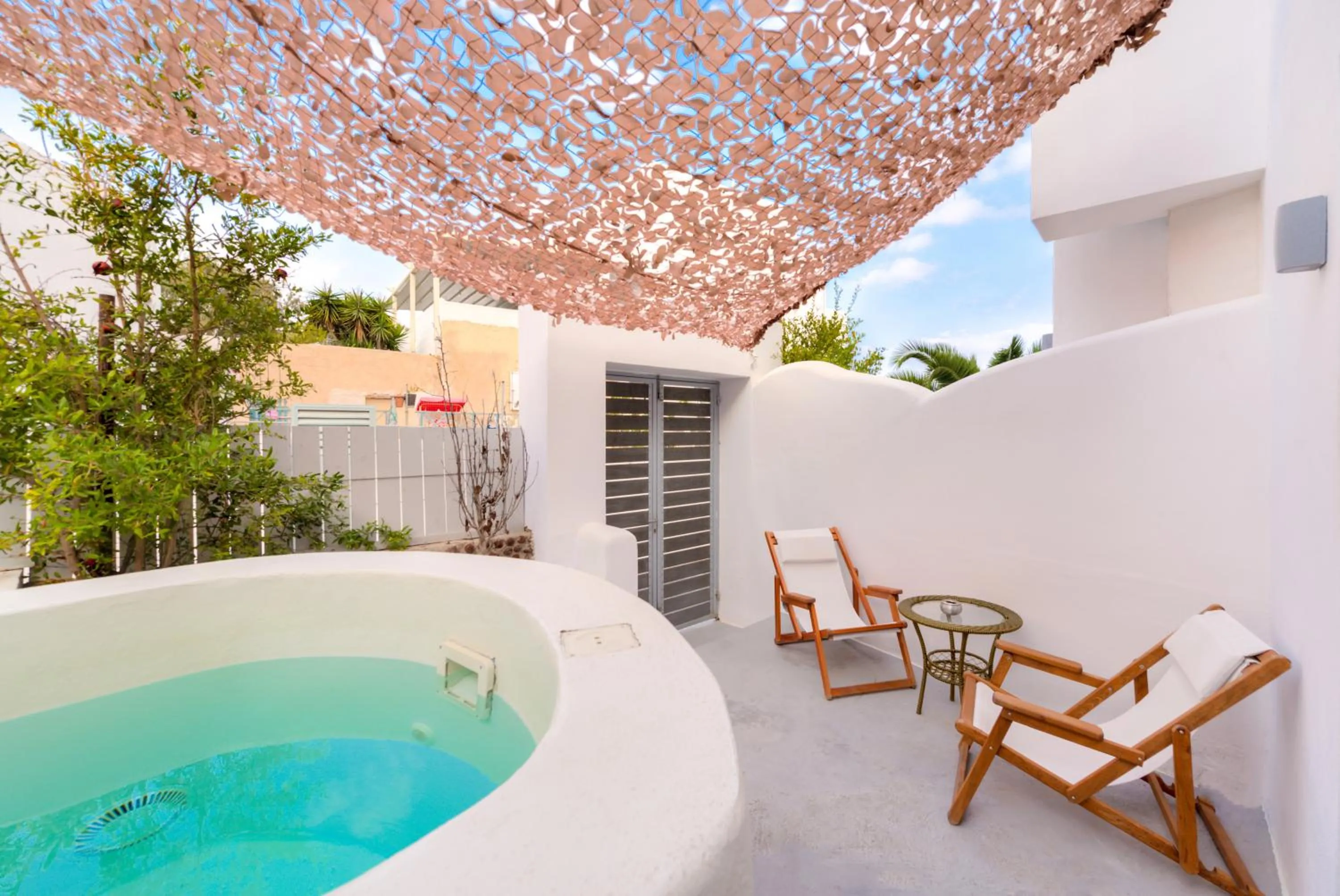 Patio in The Muses of Santorini Private Jacuzzi Suites