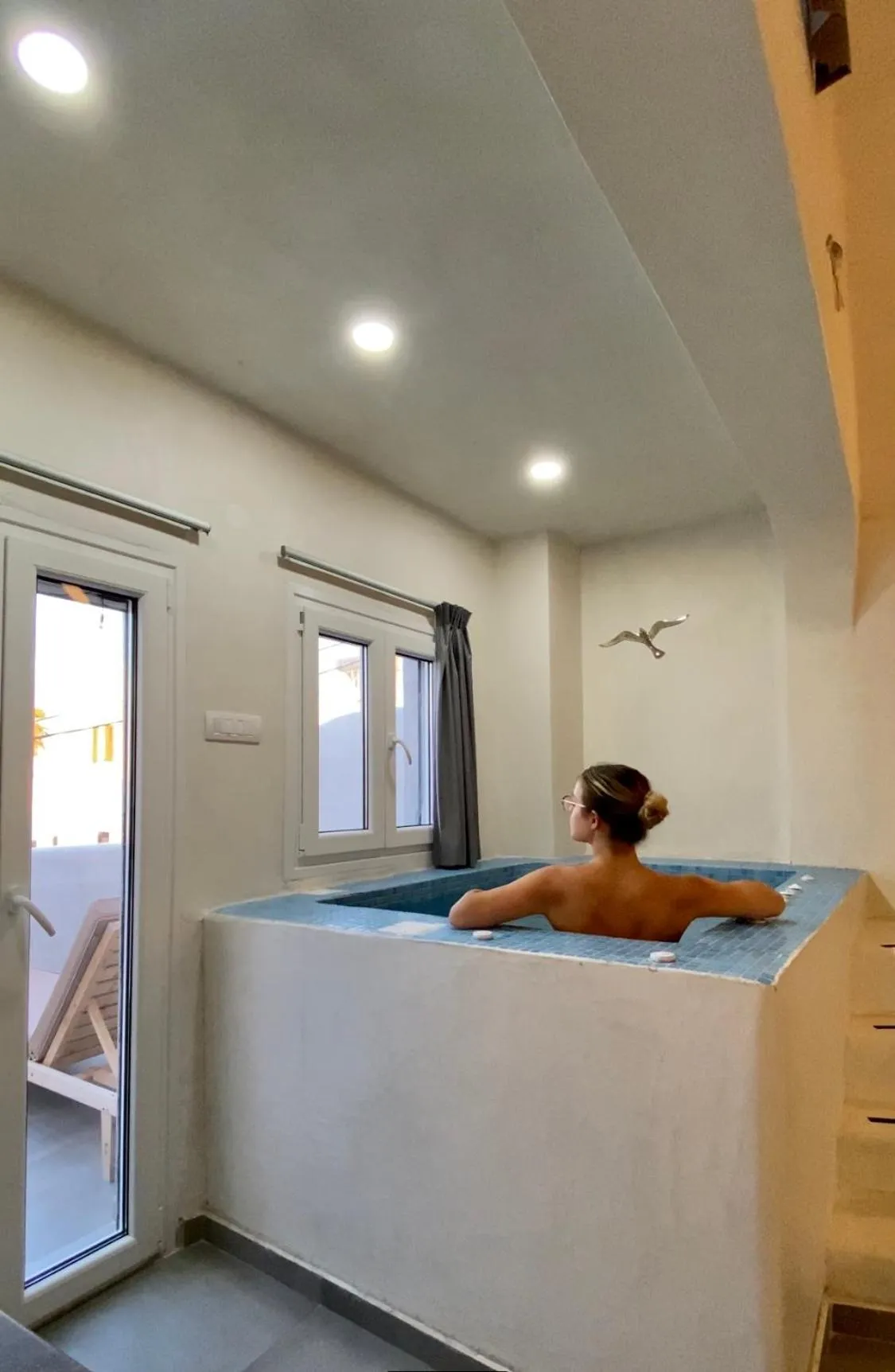 Swimming pool, Bed in The Muses of Santorini Private Jacuzzi Suites