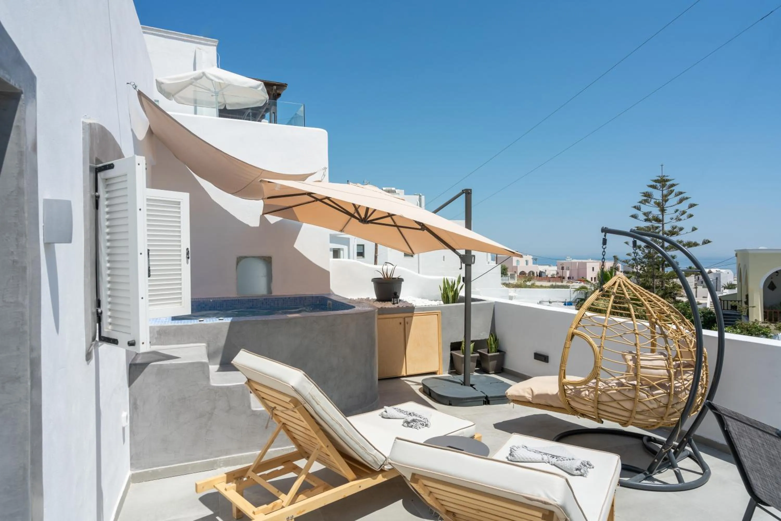 Balcony/Terrace in The Muses of Santorini Private Jacuzzi Suites