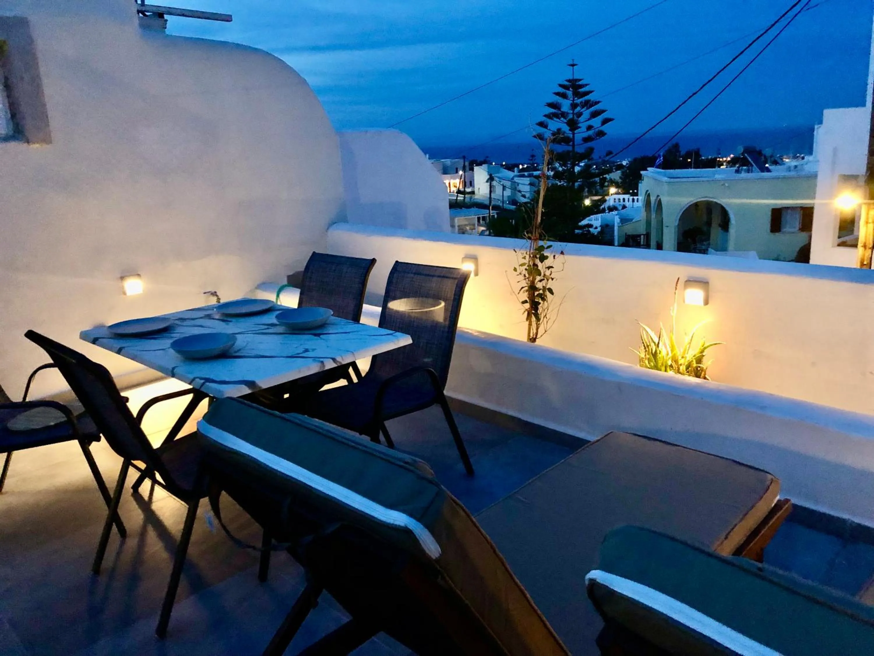 Patio in The Muses of Santorini Private Jacuzzi Suites