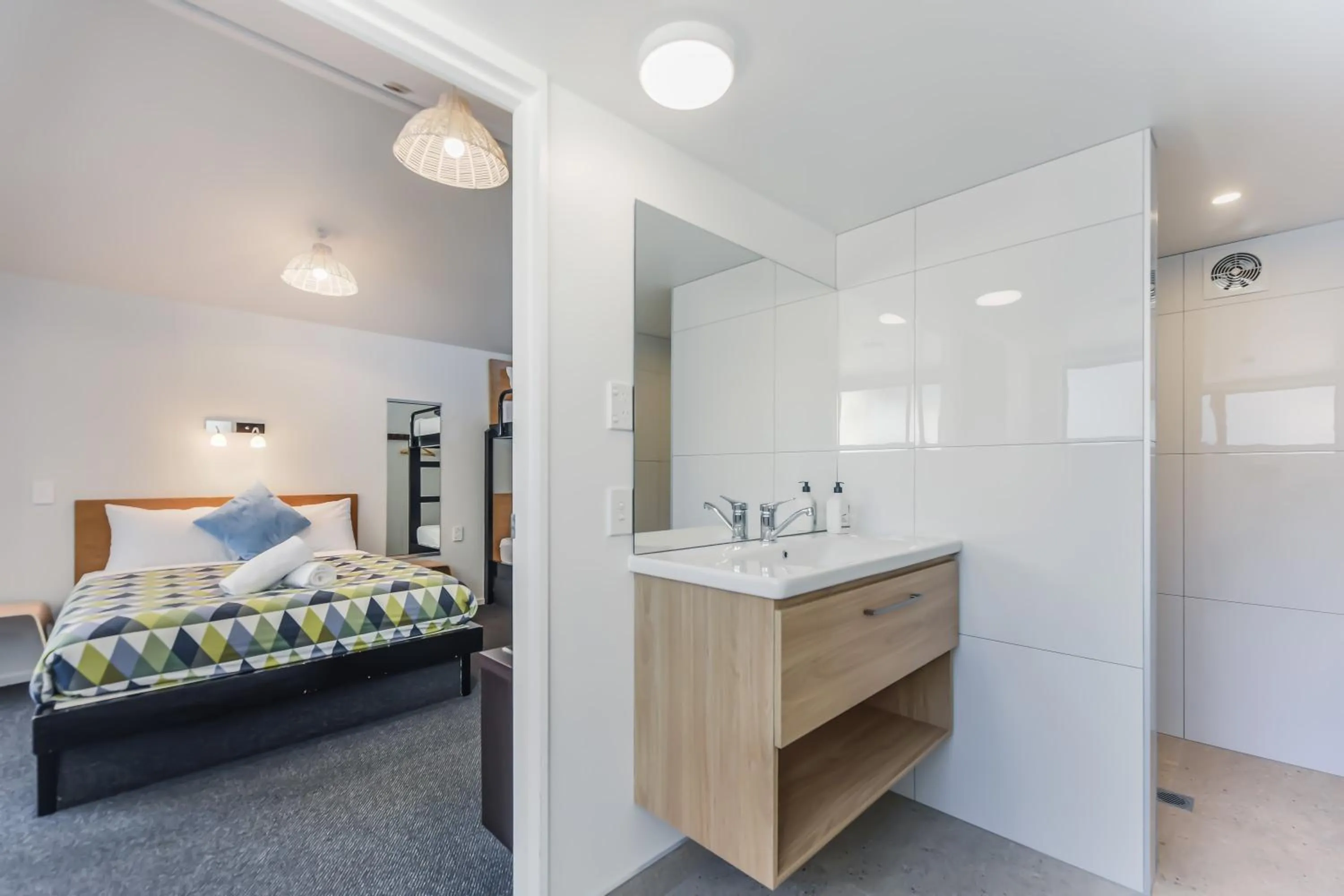 Bed in Kaiteriteri Recreation Reserve Cabins