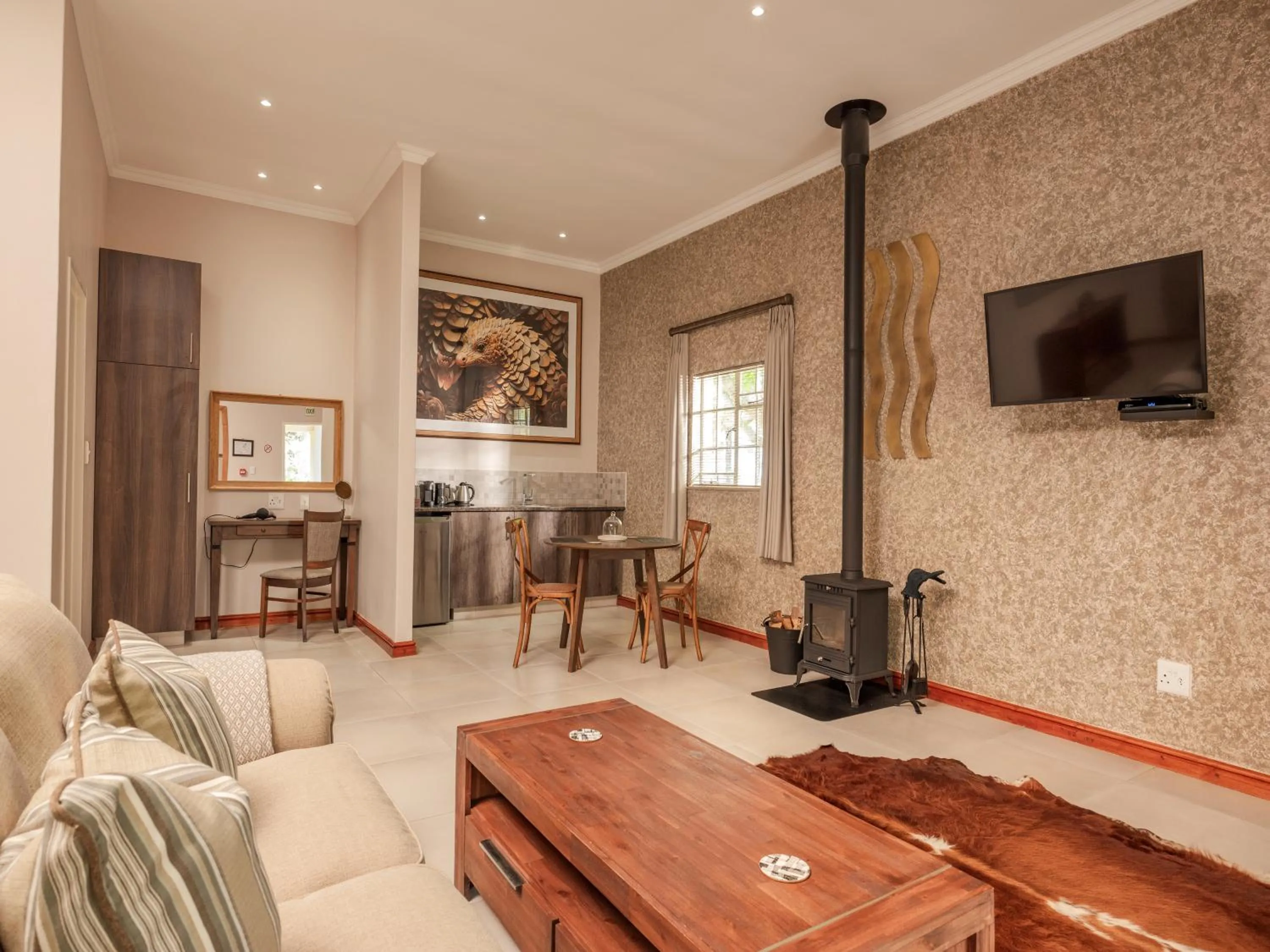 fireplace in Monkey Thorn Lodge & Wellness Spa - Adults Only