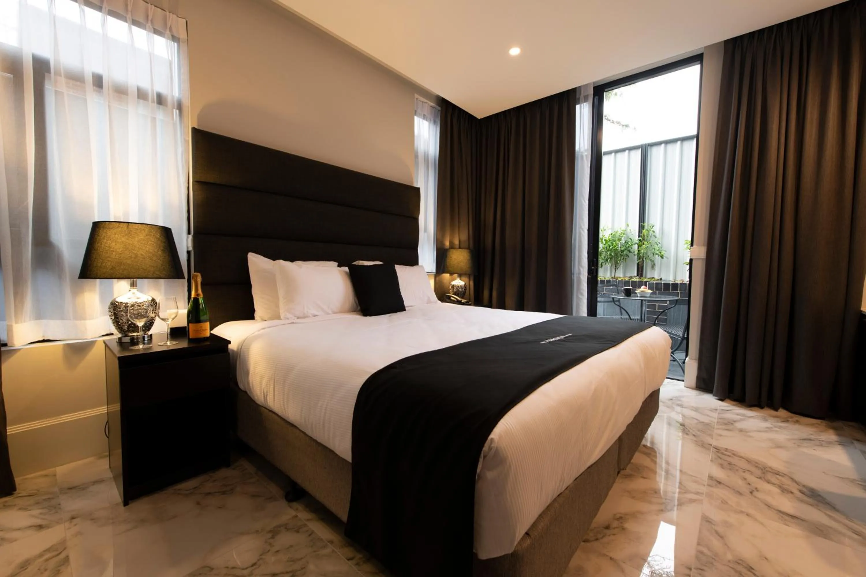 Patio, Bed in Gladius Hotel & Suites-Parramatta Marsden Street