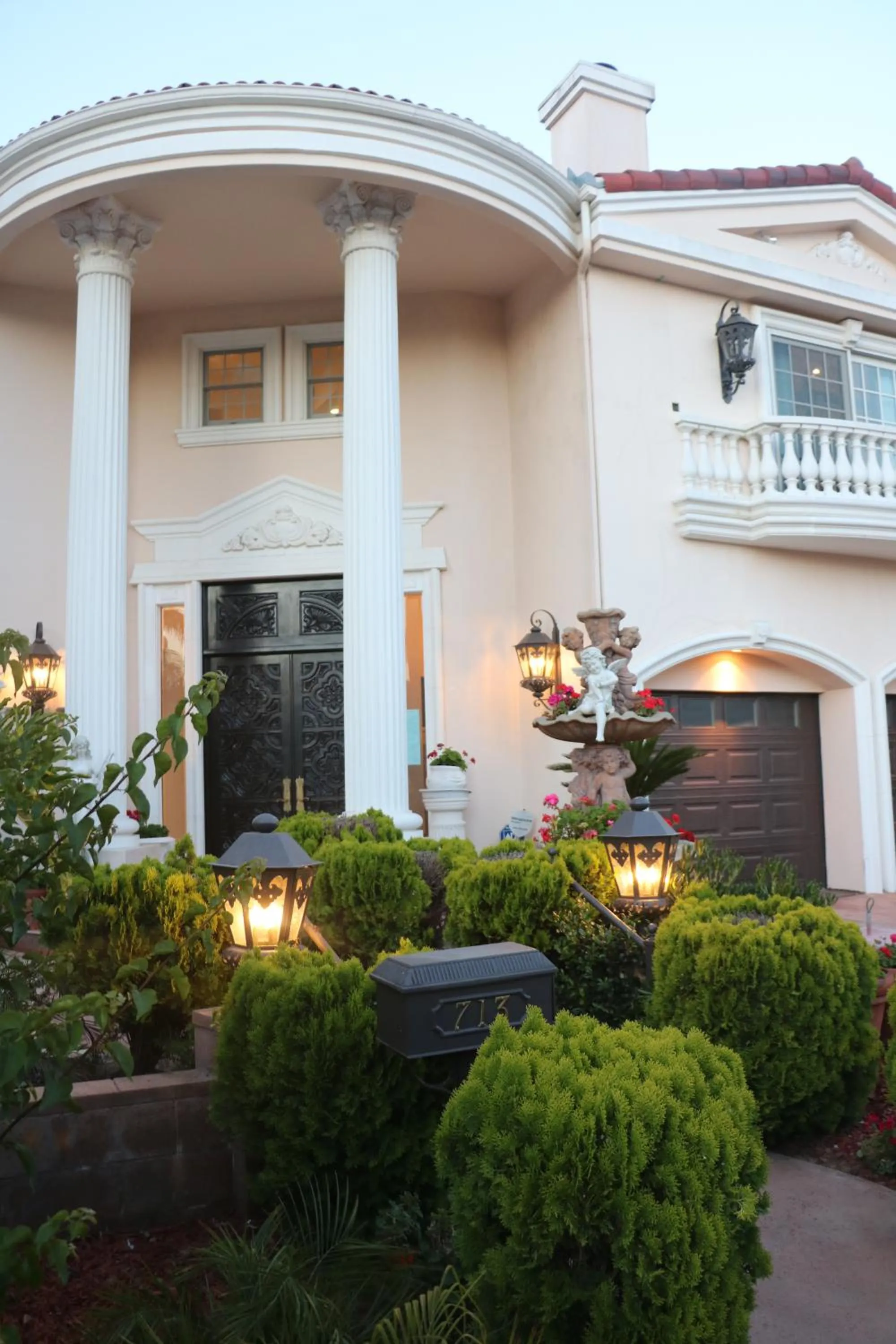 Facade/entrance in Entire Second Flr - Santa Monica Luxury Roman Villa
