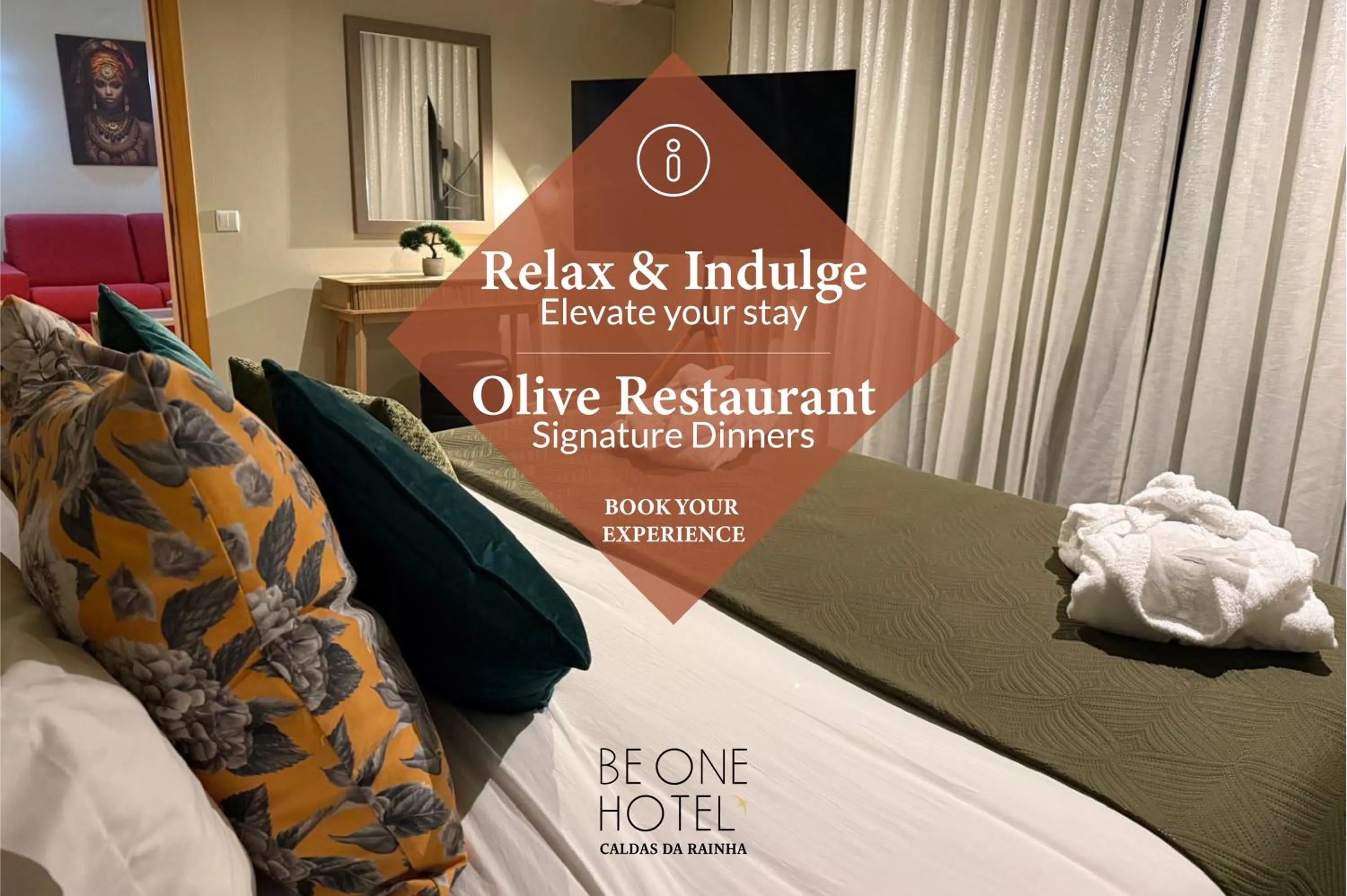 Text overlay, Bed in BE ONE HOTEL Caldas da Rainha - by MHMB Hospitality