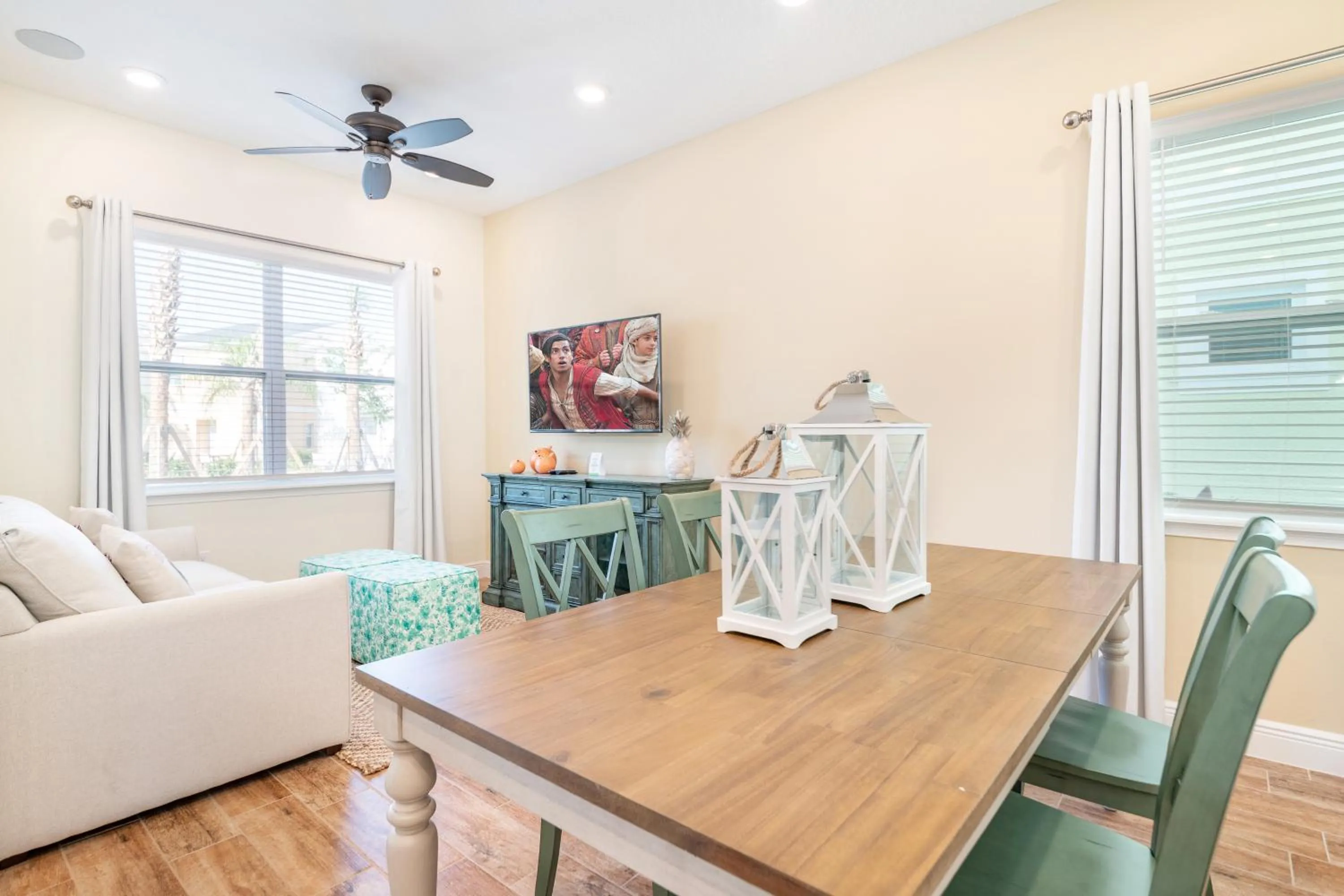 Living room in Margaritaville Cottages Orlando by Rentyl with H2O Waterpark