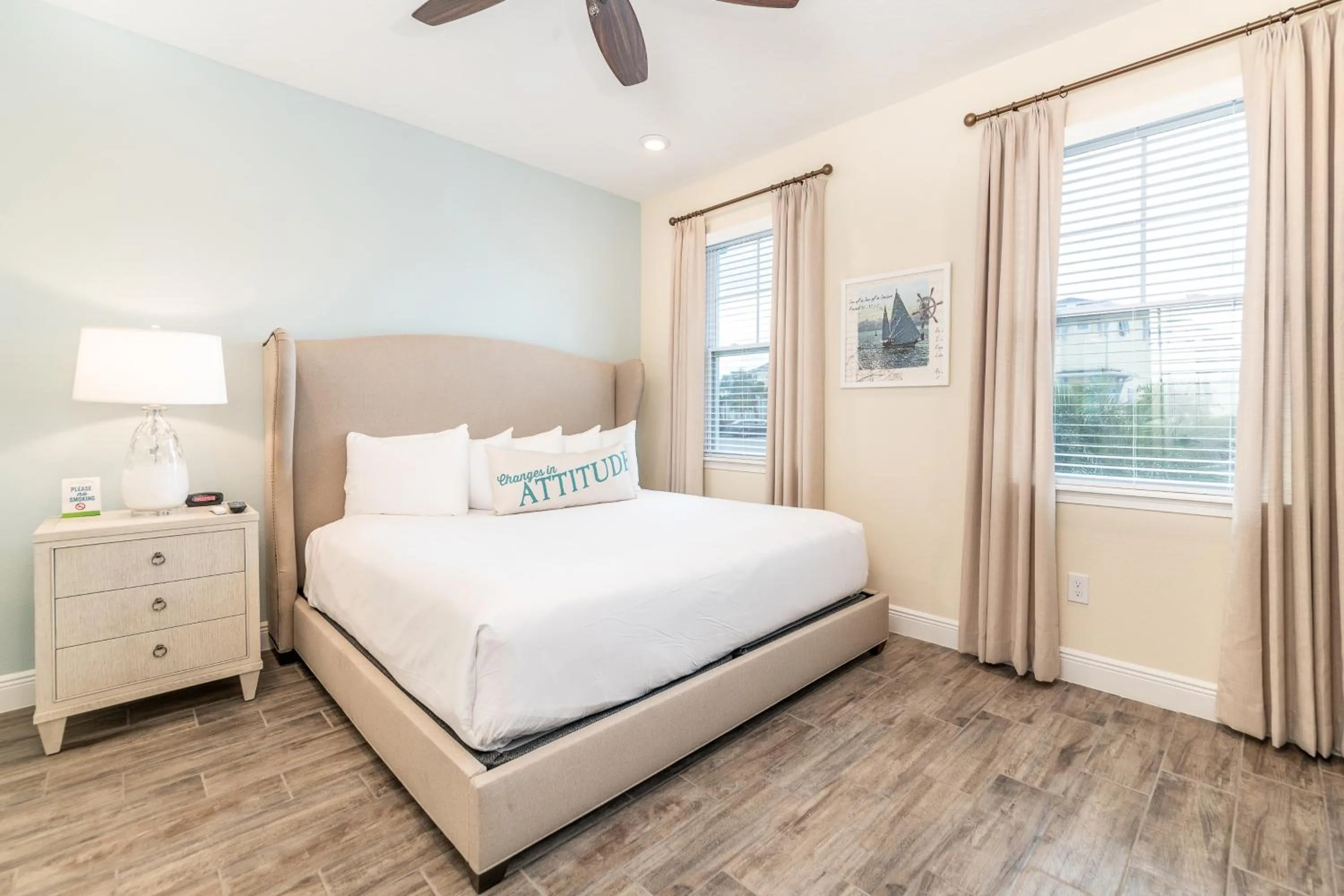 Bed in Margaritaville Cottages Orlando by Rentyl with H2O Waterpark