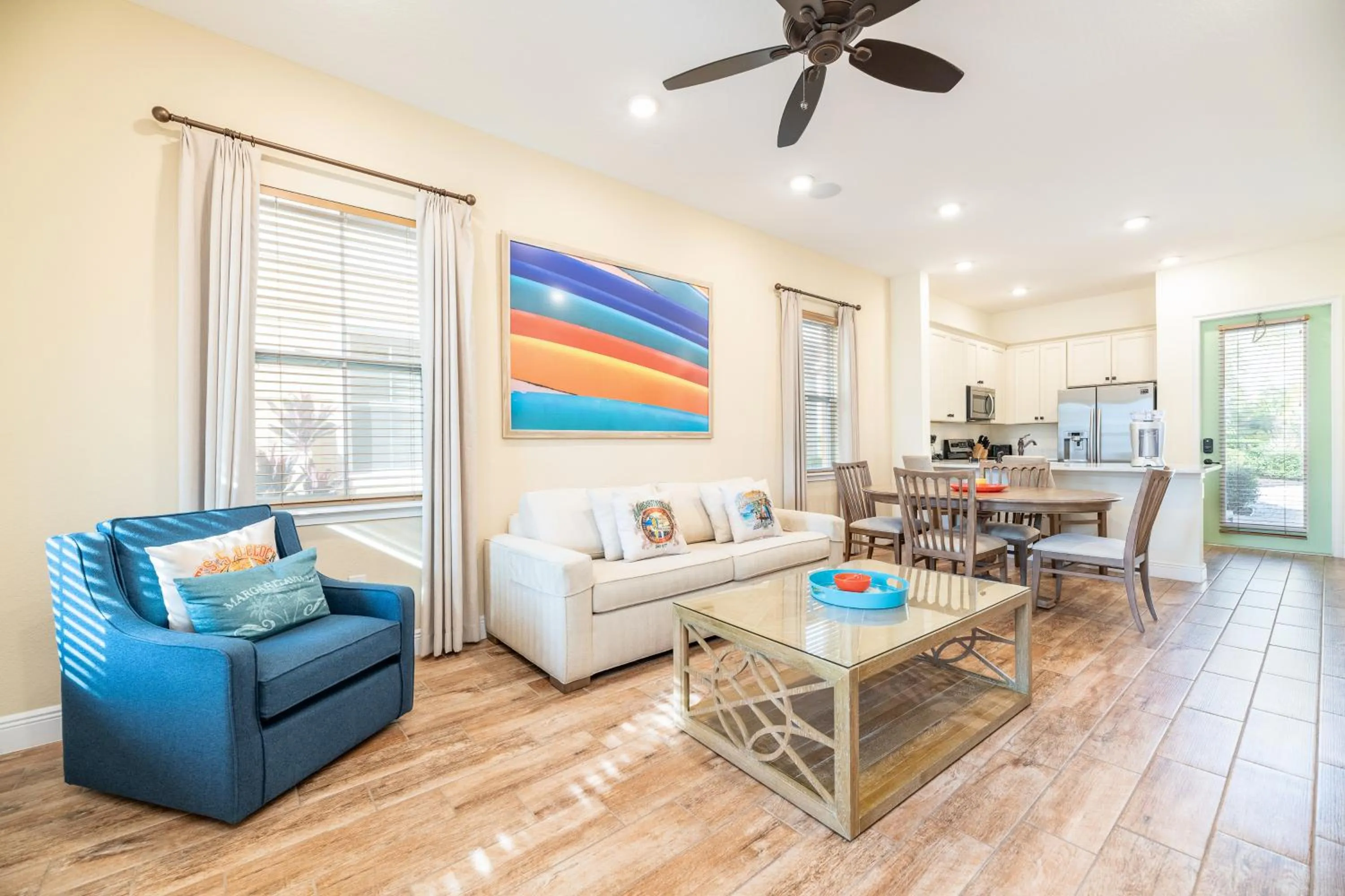 Living room in Margaritaville Cottages Orlando by Rentyl with H2O Waterpark