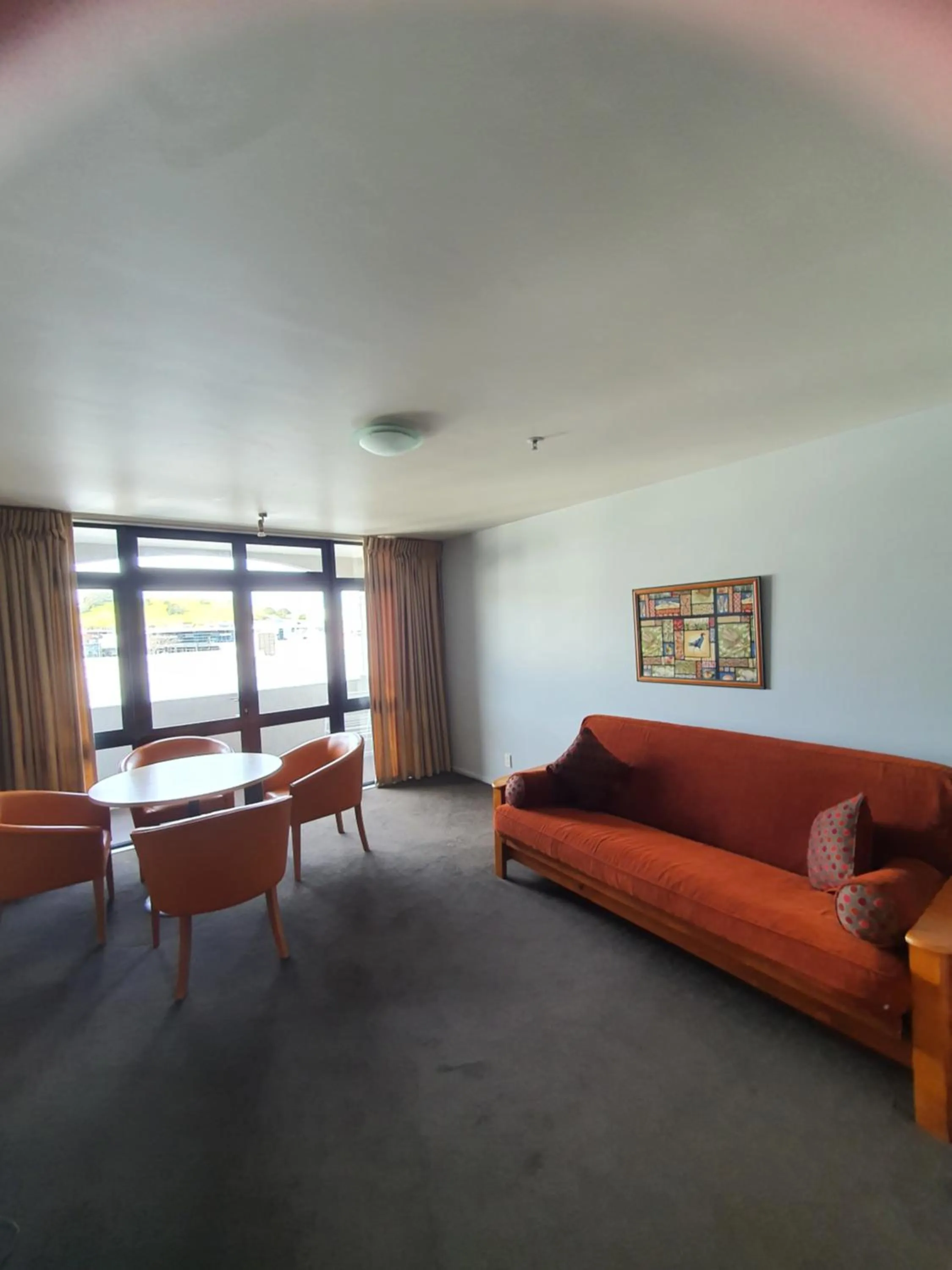 Living room in Off Broadway Motel