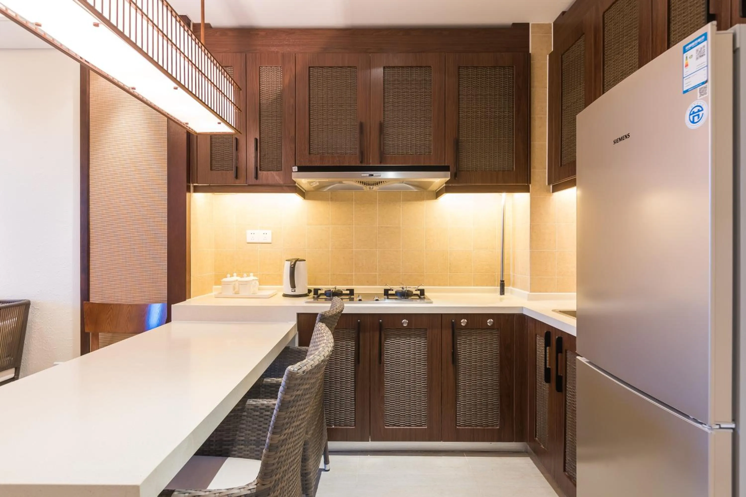 Kitchen or kitchenette in Sanya Haitang Bay Mushe Villa