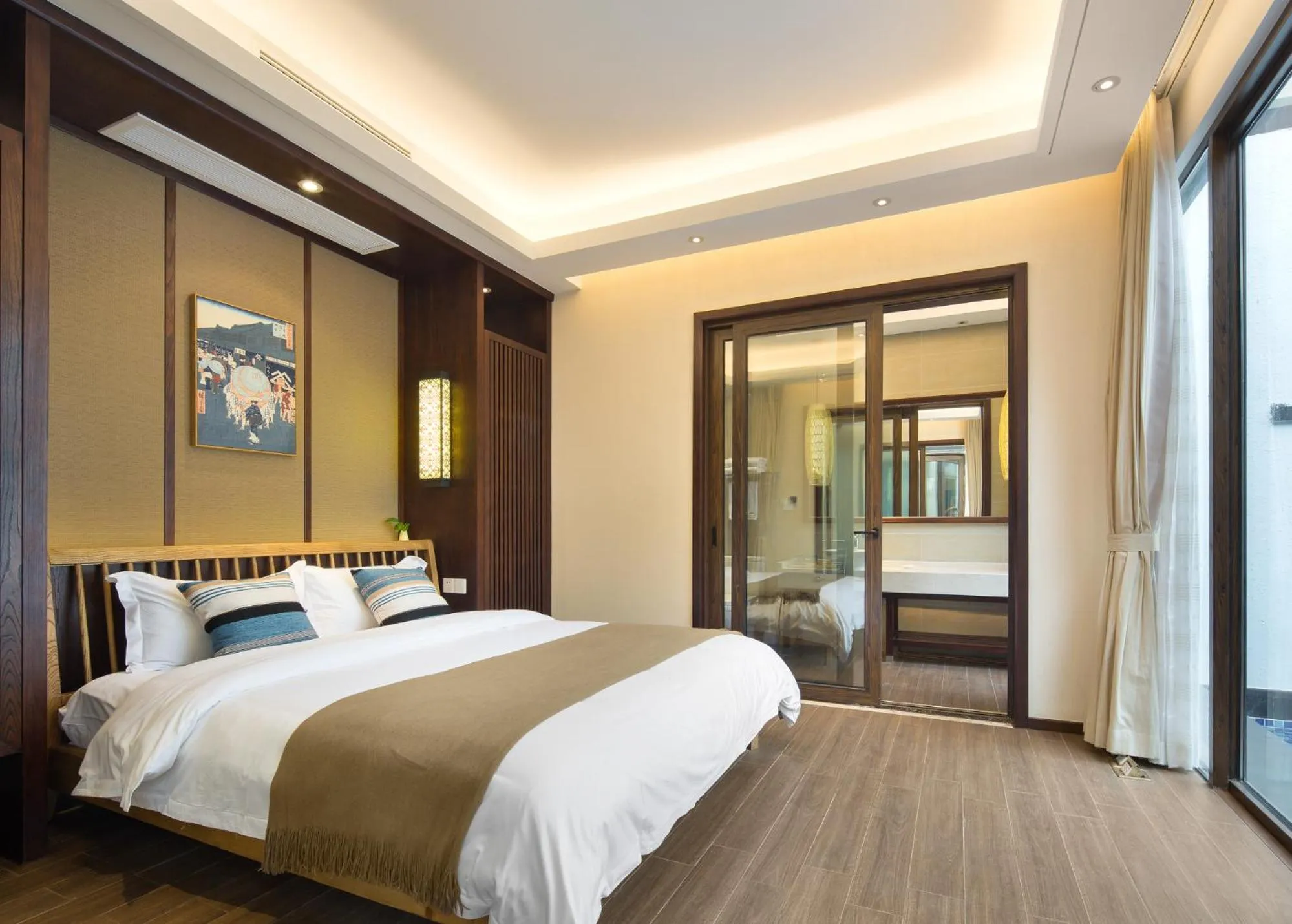 Bed in Sanya Haitang Bay Mushe Villa