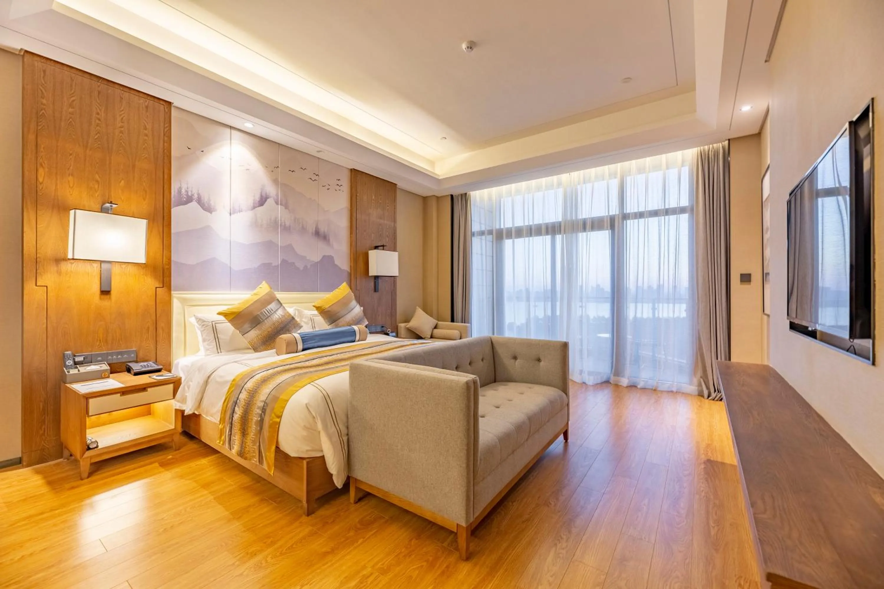 Decorative detail, Bed in Jinling Grand Hotel Nanchang