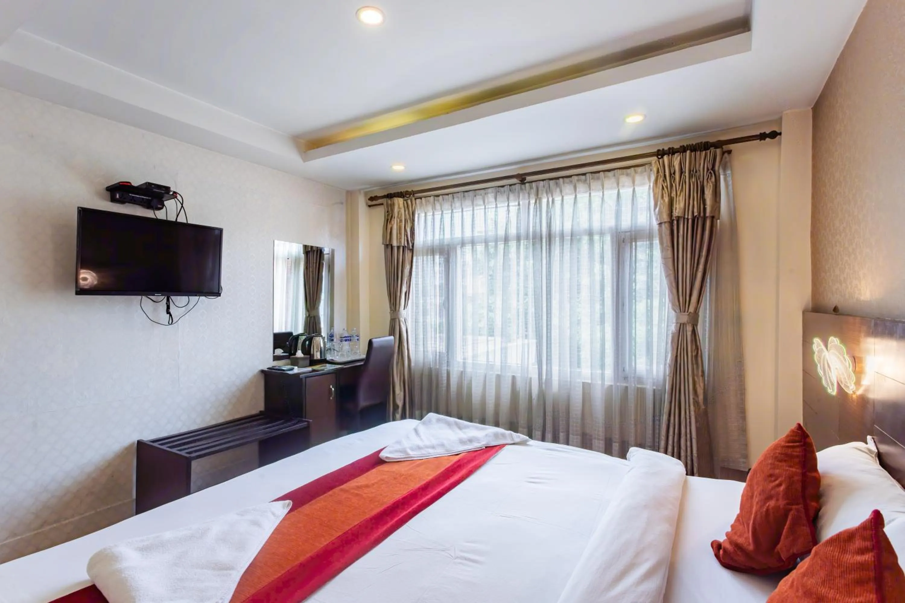 Bed in Hotel Sapana Garden Thamel