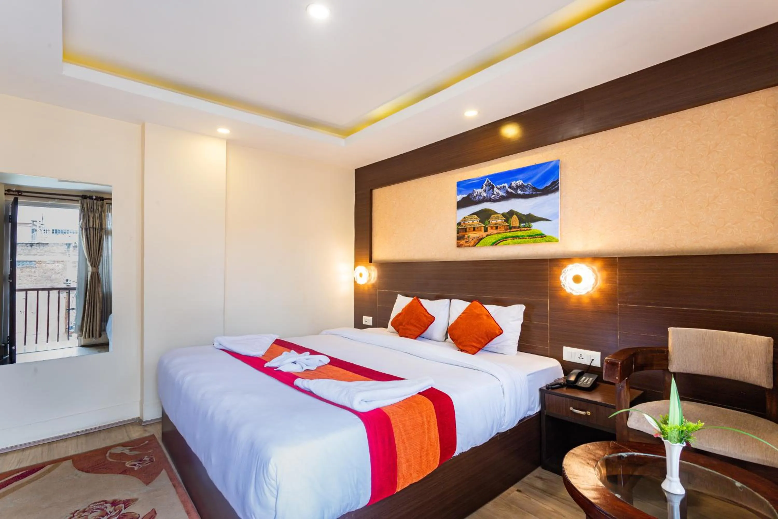 Bed in Hotel Sapana Garden Thamel