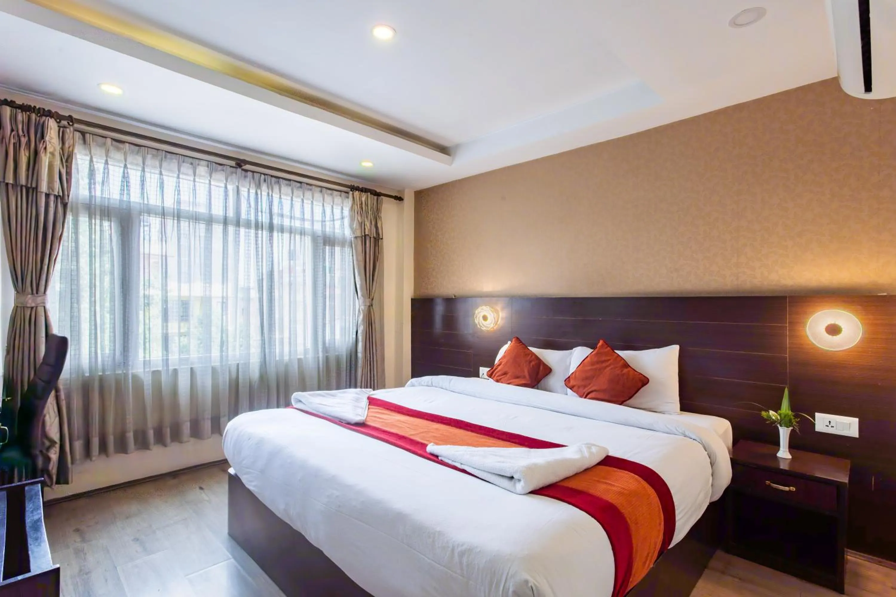 Bed in Hotel Sapana Garden Thamel