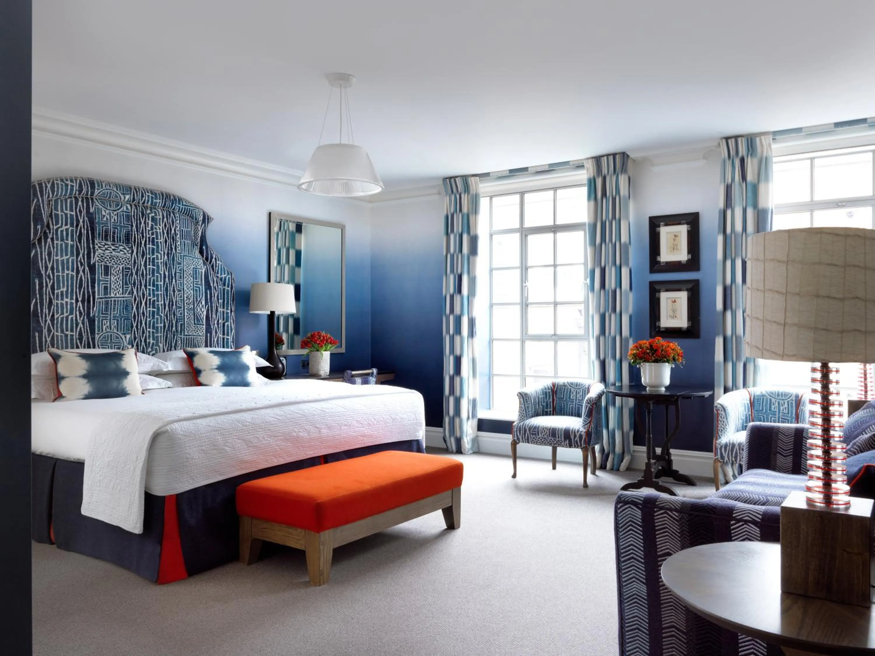 Seating area, Bed in The Soho Hotel, Firmdale Hotels