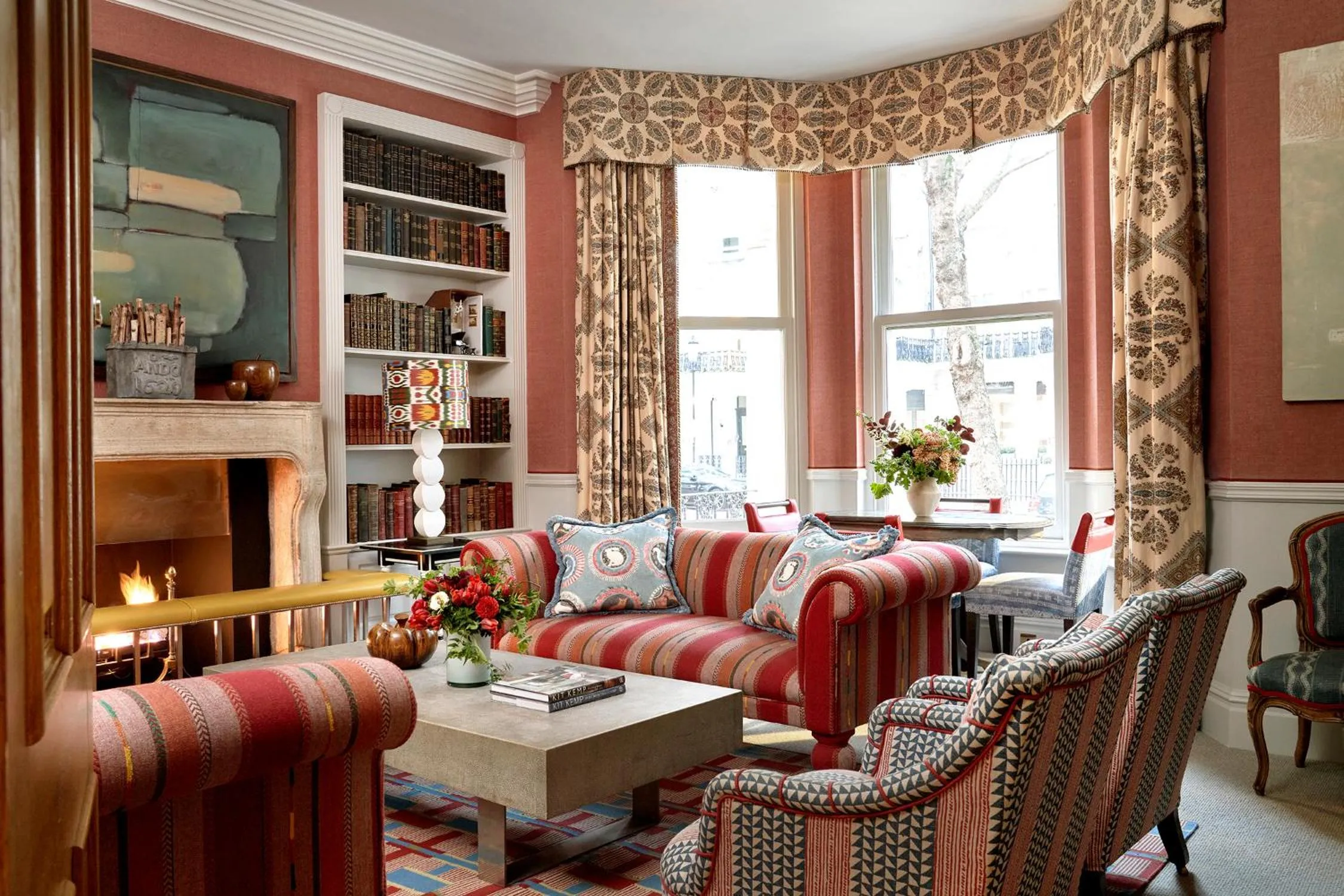 Communal lounge/ TV room in Knightsbridge Hotel, Firmdale Hotels