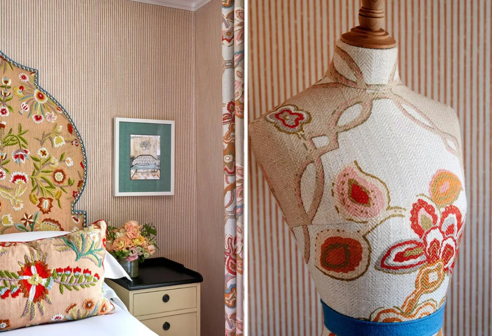 Decorative detail, Bed in Knightsbridge Hotel, Firmdale Hotels