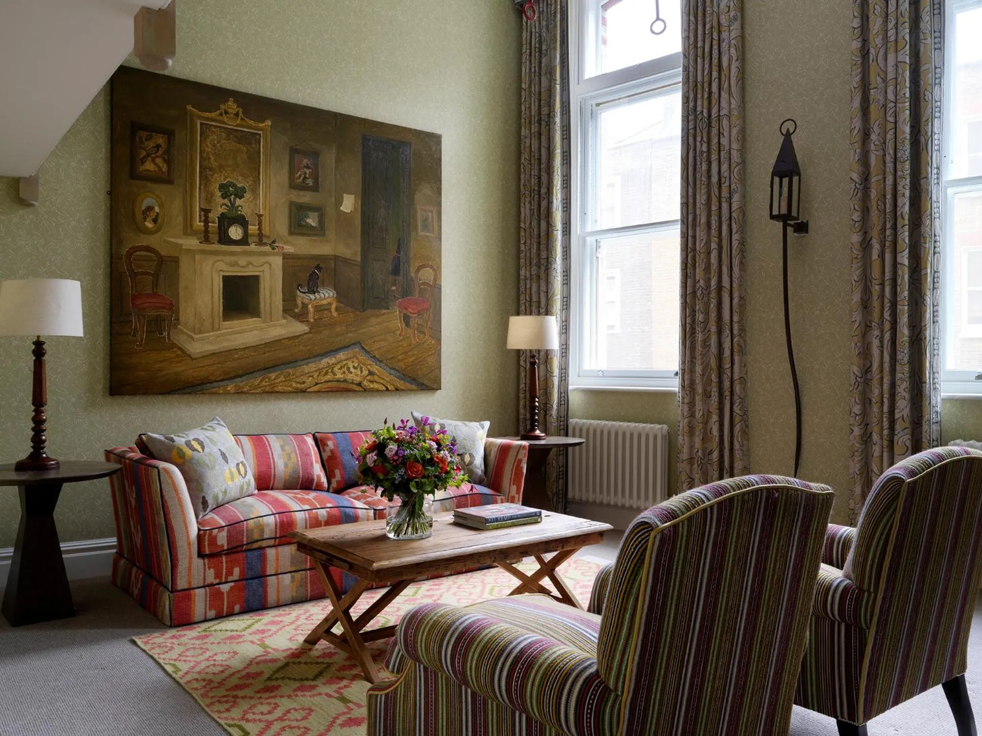 Living room in Charlotte Street Hotel, Firmdale Hotels