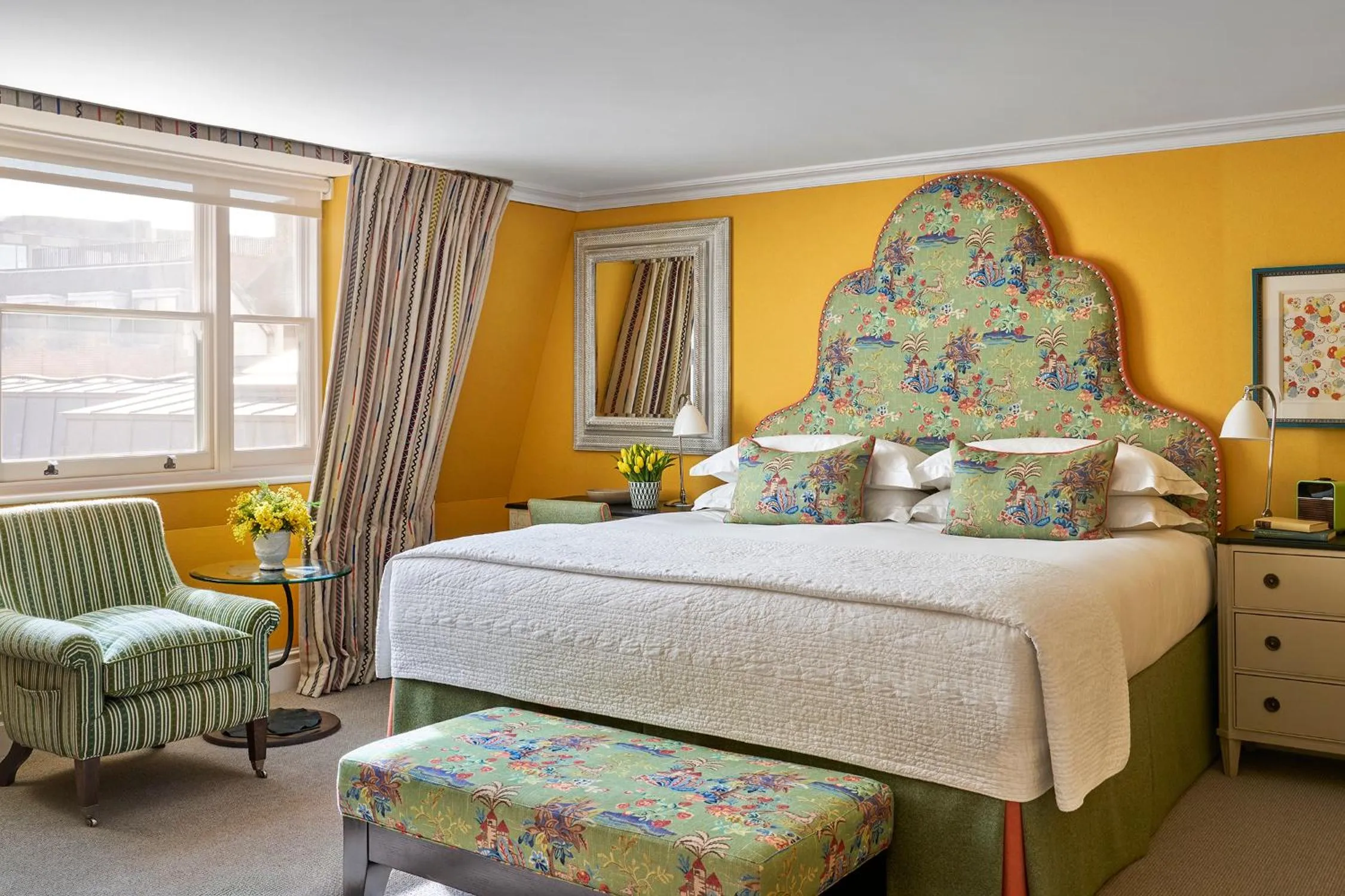 Bedroom, Bed in Charlotte Street Hotel, Firmdale Hotels