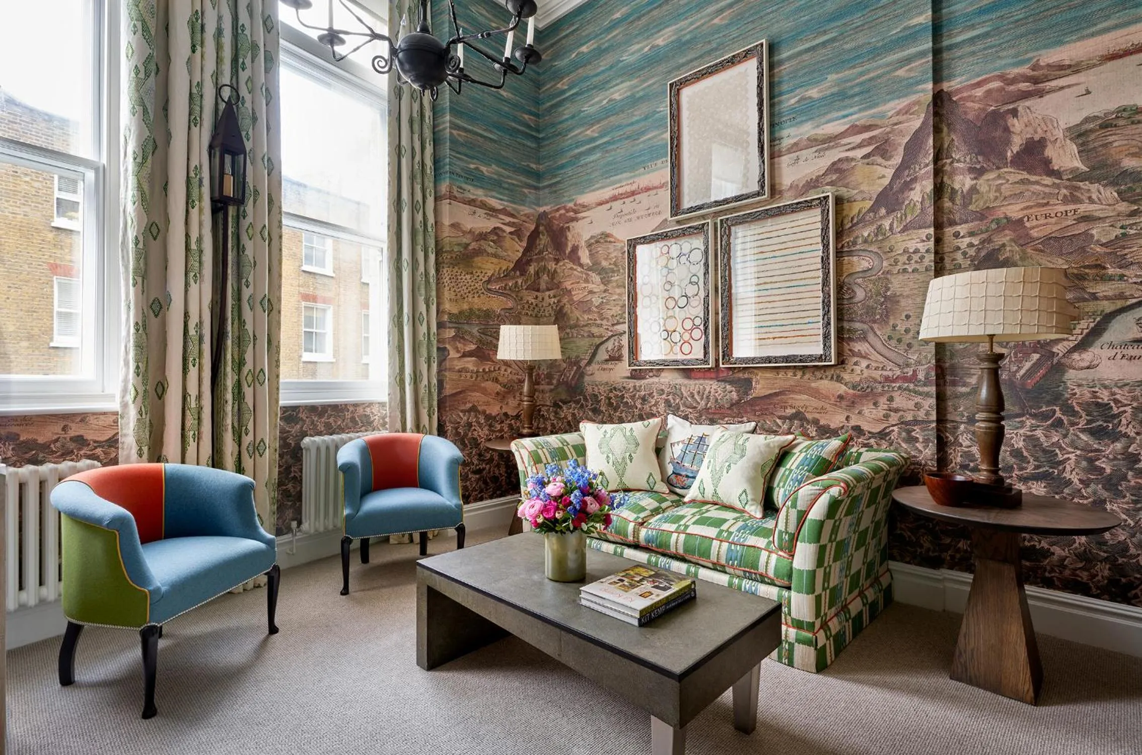 Living room in Charlotte Street Hotel, Firmdale Hotels