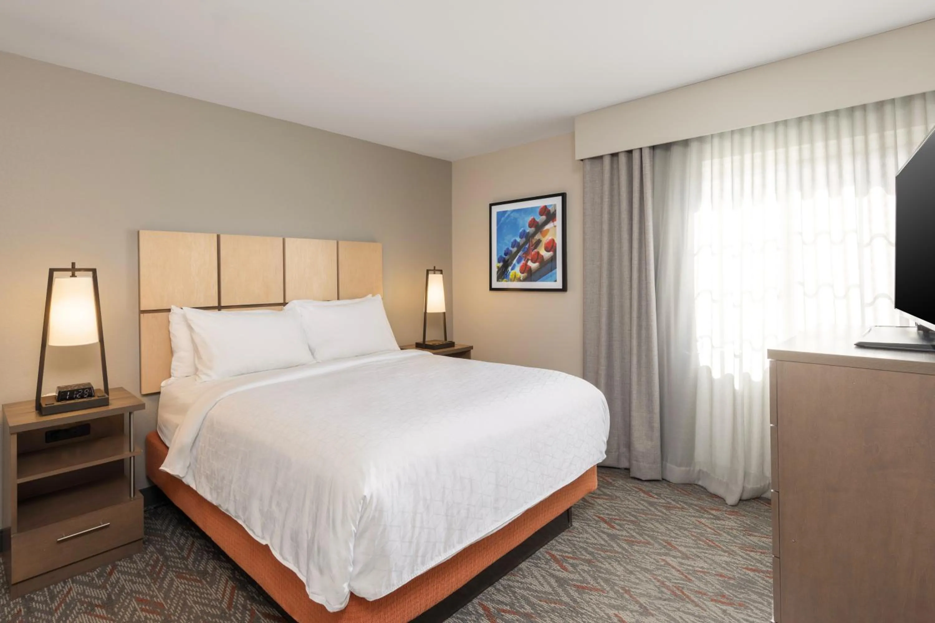 Bedroom, Bed in Candlewood Suites Anaheim - Resort Area by IHG