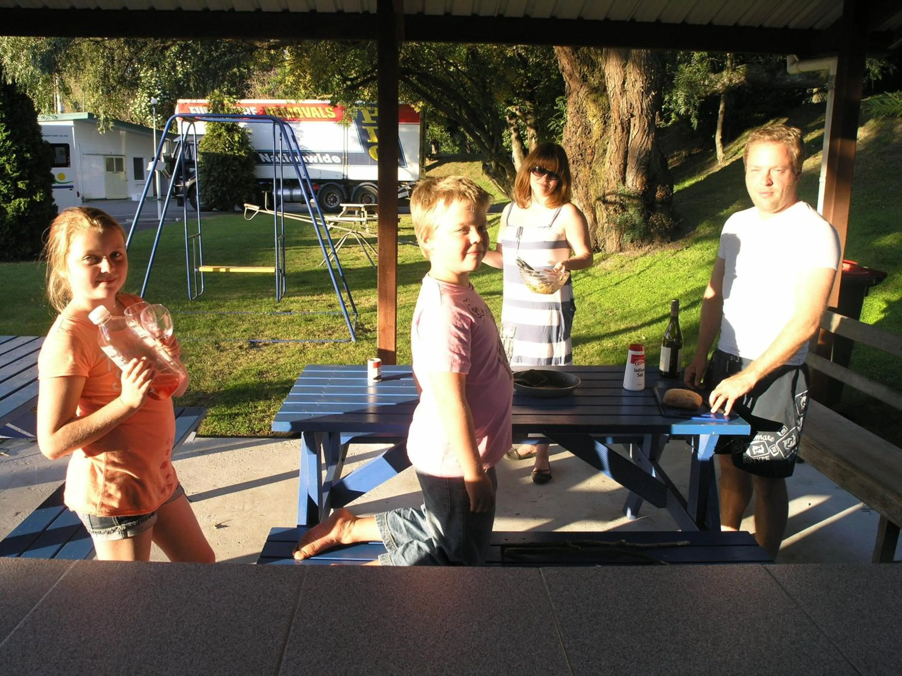 group of guests in Blenheim Bridges Holiday Park