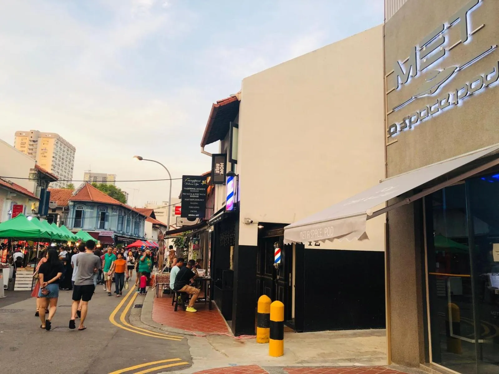 Facade/entrance in MET A Space Pod at Arab Street