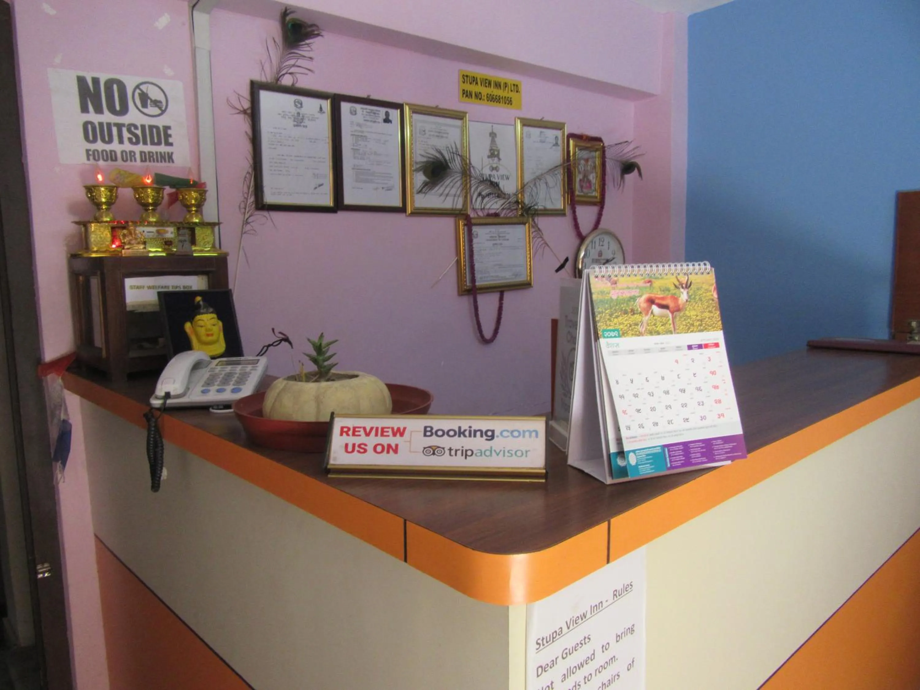 Lobby or reception in STUPA VIEW INN