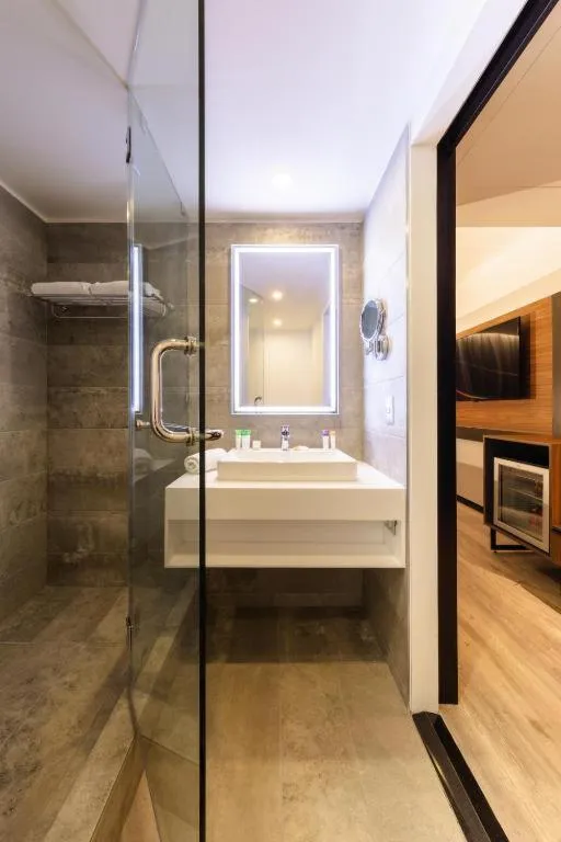 Bathroom, Bed in Novotel Santiago Providencia
